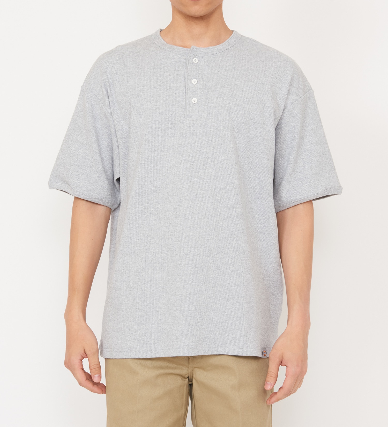 Dickies(ディッキーズ)のリブリラックスヘンリーネックTシャツ|トップス/Tシャツ/カットソー/メンズ|ヘザ-グレー