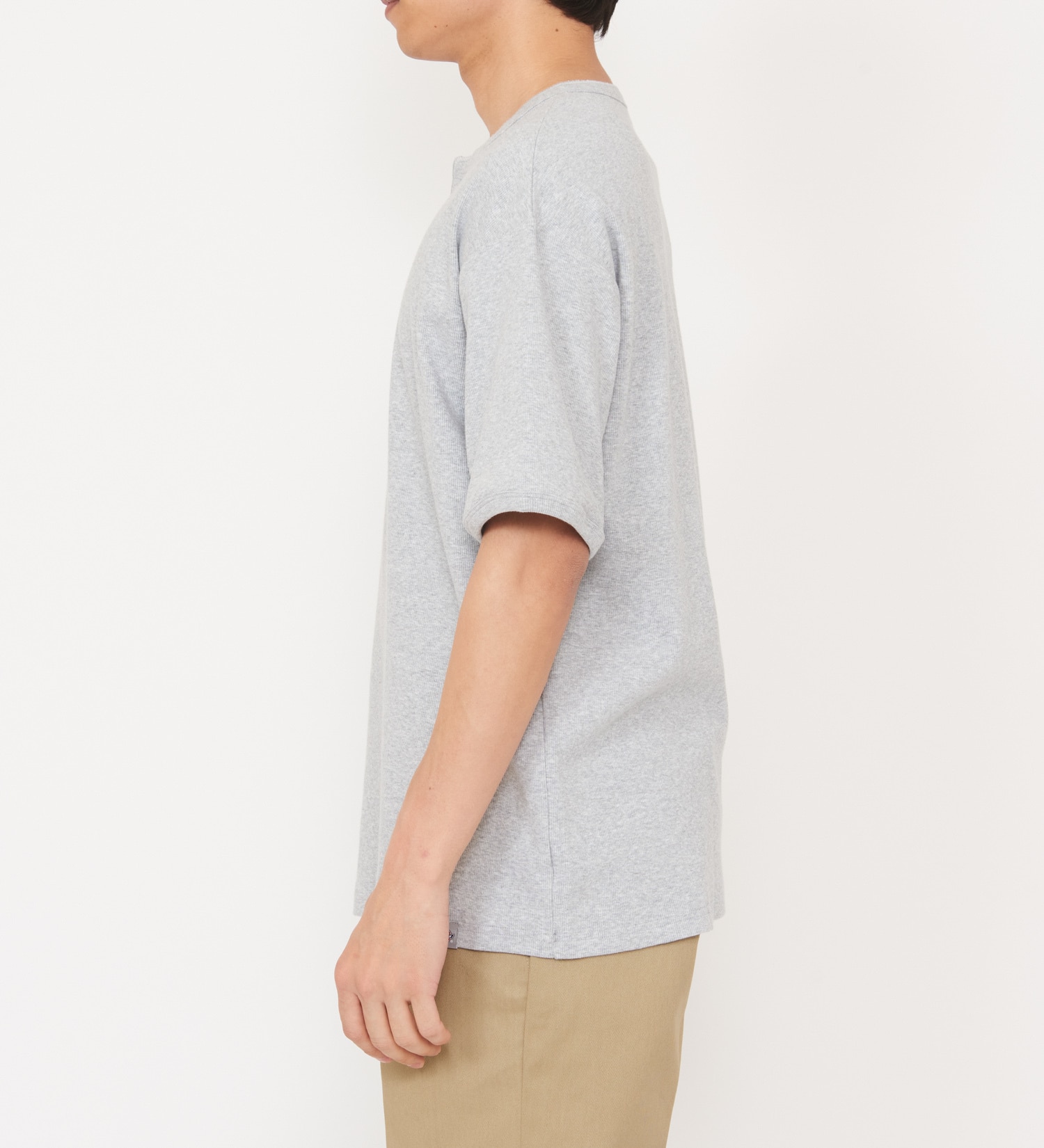 Dickies(ディッキーズ)のリブリラックスヘンリーネックTシャツ|トップス/Tシャツ/カットソー/メンズ|ヘザ-グレー