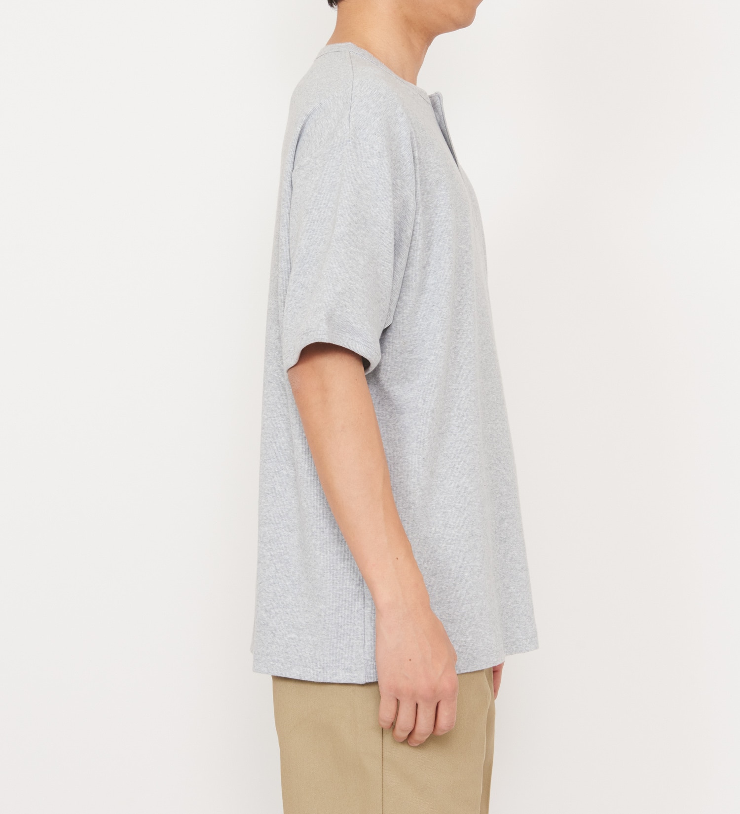 Dickies(ディッキーズ)のリブリラックスヘンリーネックTシャツ|トップス/Tシャツ/カットソー/メンズ|ヘザ-グレー