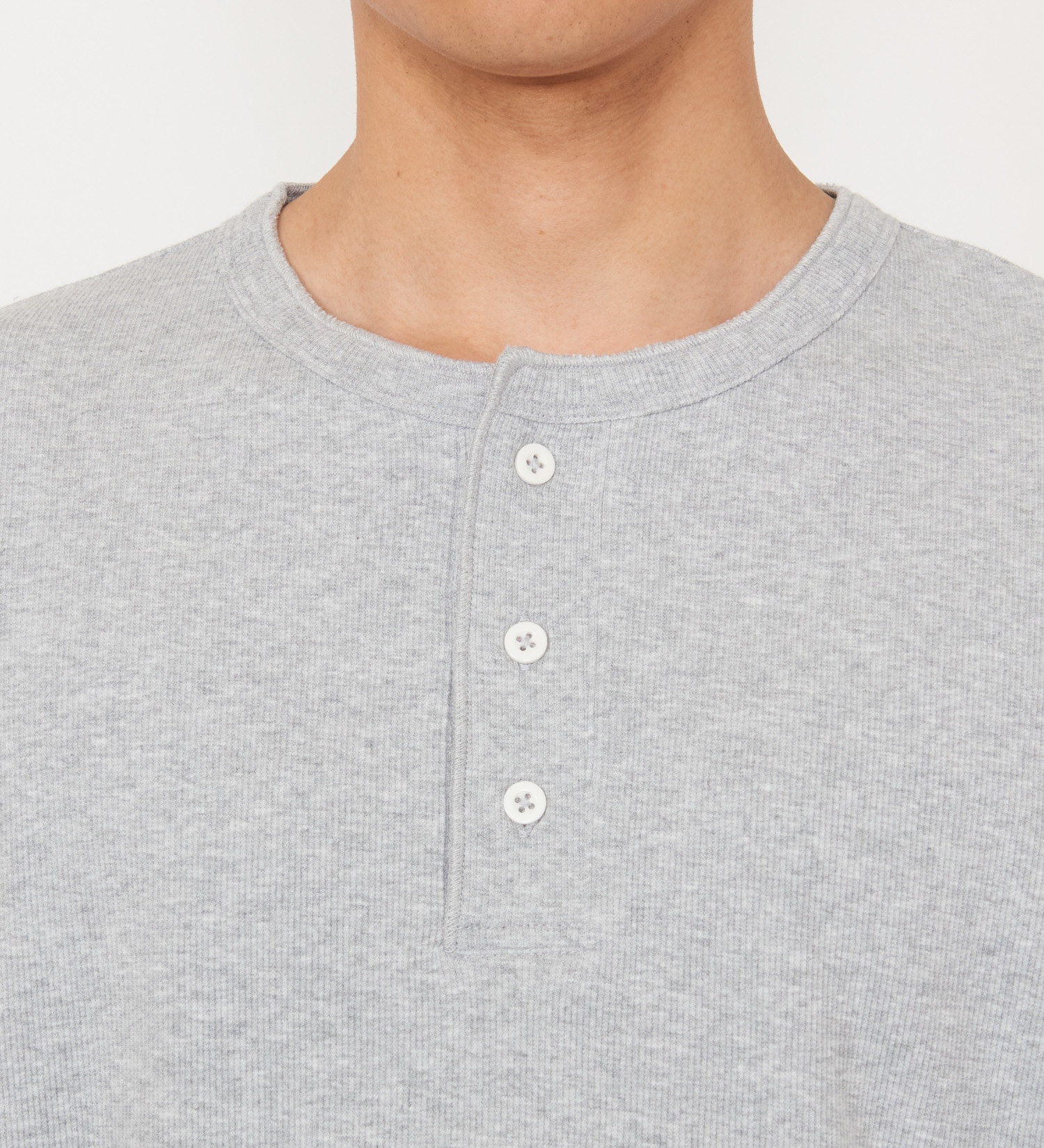 Dickies(ディッキーズ)のリブリラックスヘンリーネックTシャツ|トップス/Tシャツ/カットソー/メンズ|ヘザ-グレー