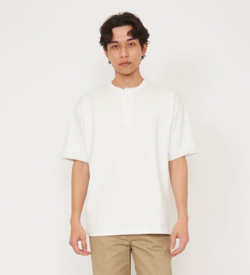 Dickies(ディッキーズ)のリブリラックスヘンリーネックTシャツ|トップス/Tシャツ/カットソー/メンズ|ホワイト