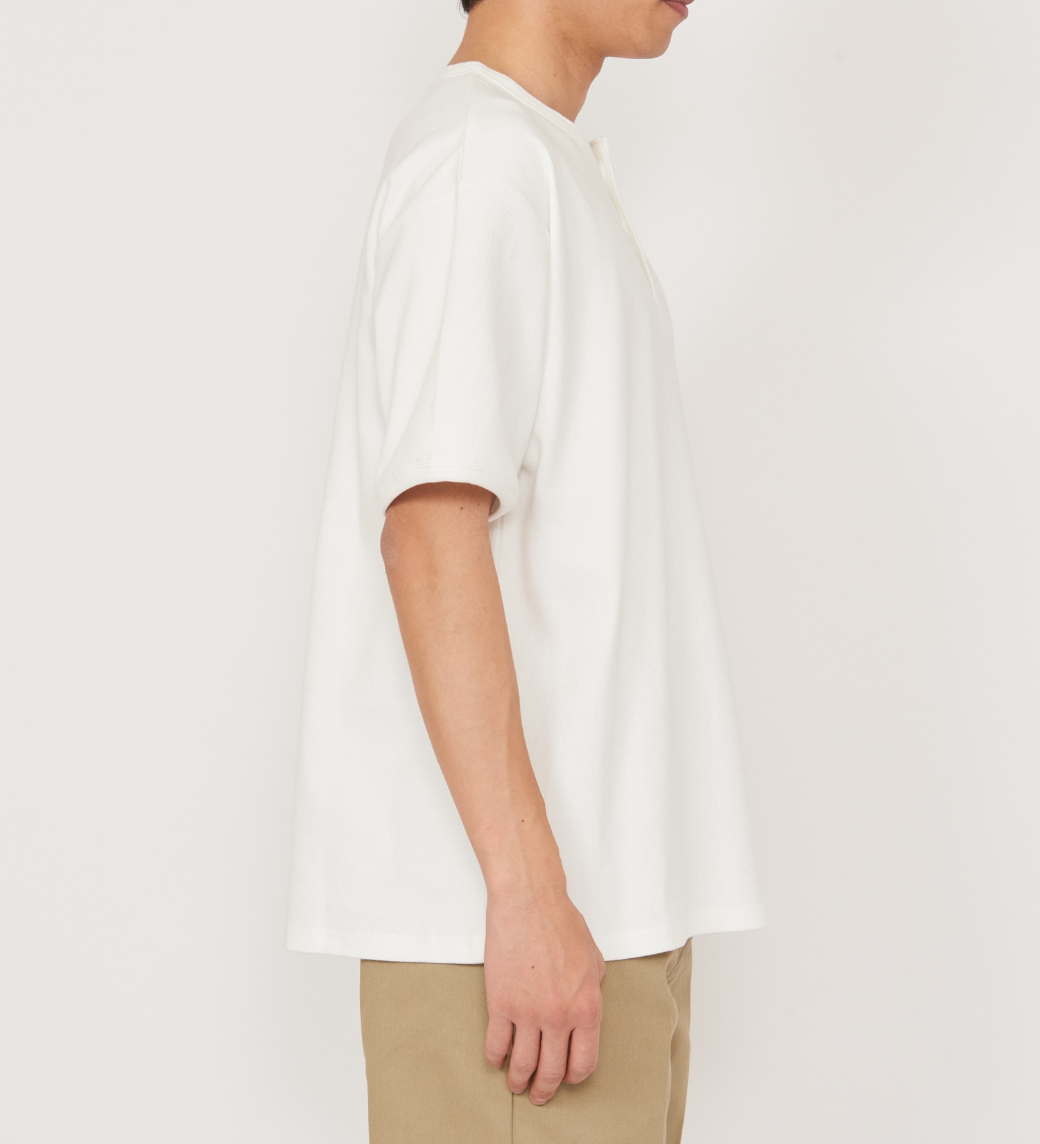 Dickies(ディッキーズ)のリブリラックスヘンリーネックTシャツ|トップス/Tシャツ/カットソー/メンズ|ホワイト