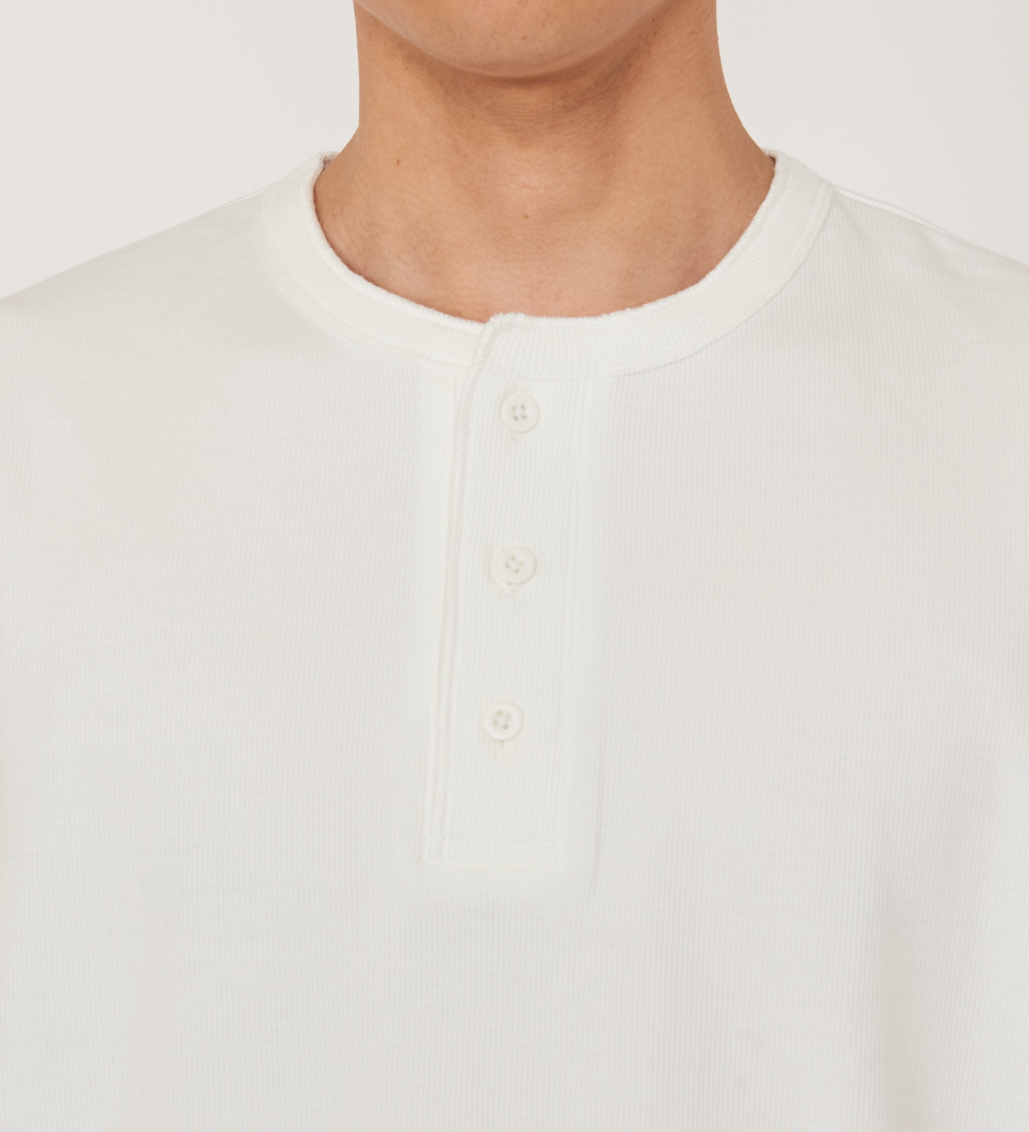 Dickies(ディッキーズ)のリブリラックスヘンリーネックTシャツ|トップス/Tシャツ/カットソー/メンズ|ホワイト