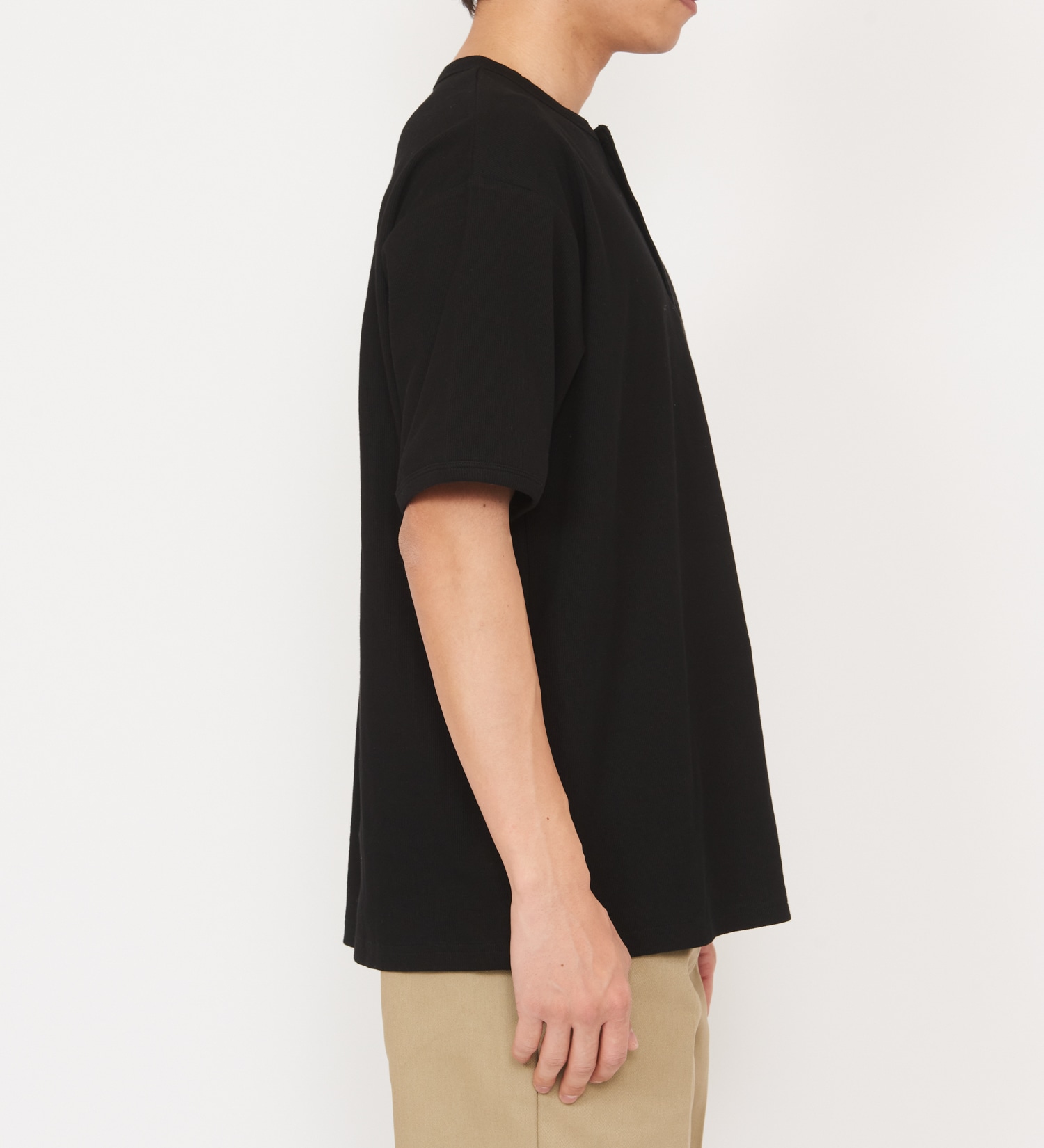 Dickies(ディッキーズ)のリブリラックスヘンリーネックTシャツ|トップス/Tシャツ/カットソー/メンズ|ブラック