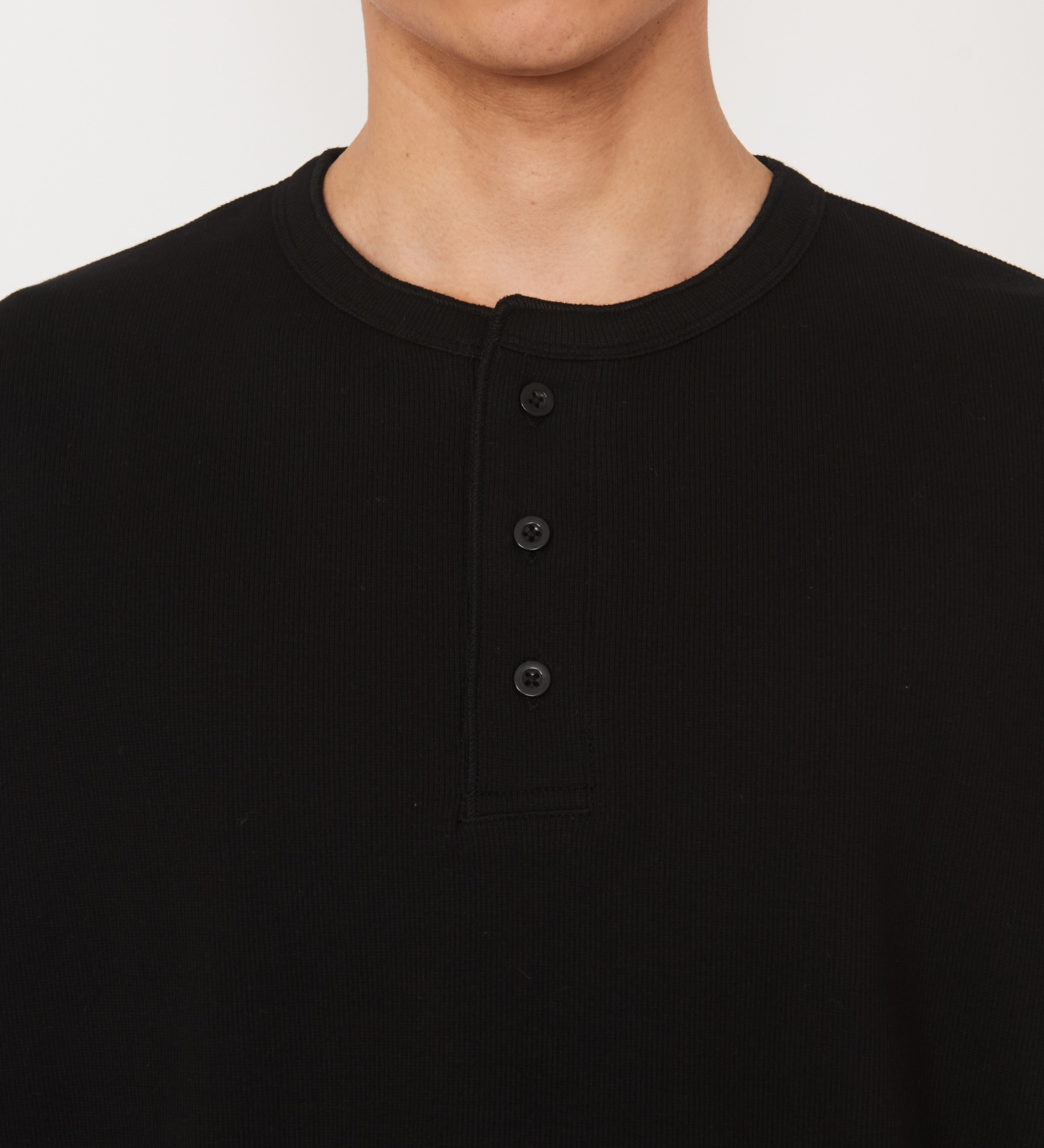 Dickies(ディッキーズ)のリブリラックスヘンリーネックTシャツ|トップス/Tシャツ/カットソー/メンズ|ブラック