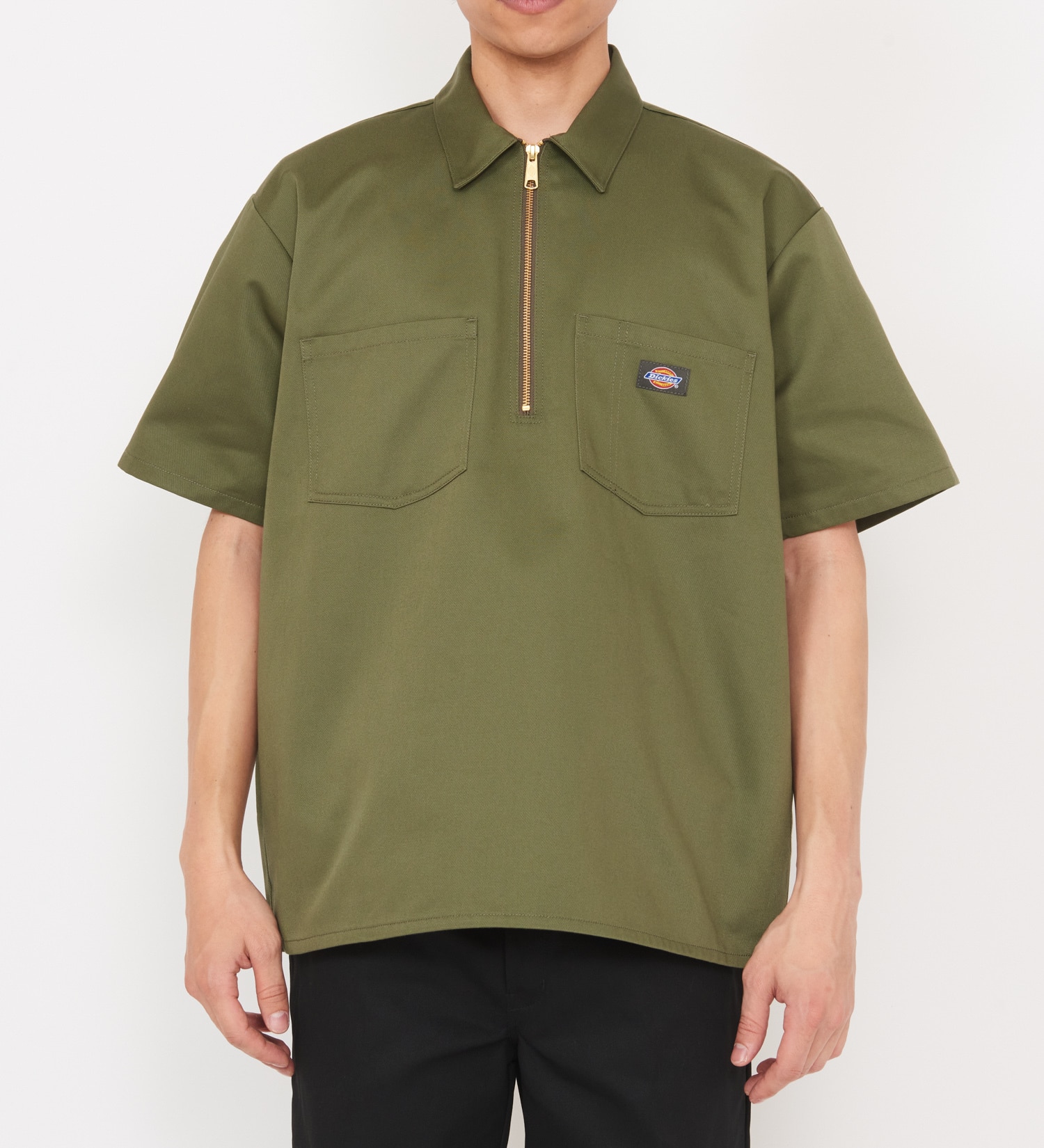 Dickies(ディッキーズ)の【ポイントアップ対象】【Dickies x GORO NAKATSUGAWA】ハーフジップシャツ 半袖|トップス/シャツ/ブラウス/メンズ|オリーブ