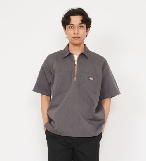 Dickies(ディッキーズ)の【ポイントアップ対象】【Dickies x GORO NAKATSUGAWA】ハーフジップシャツ 半袖|トップス/シャツ/ブラウス/メンズ|ヘザ－グレー