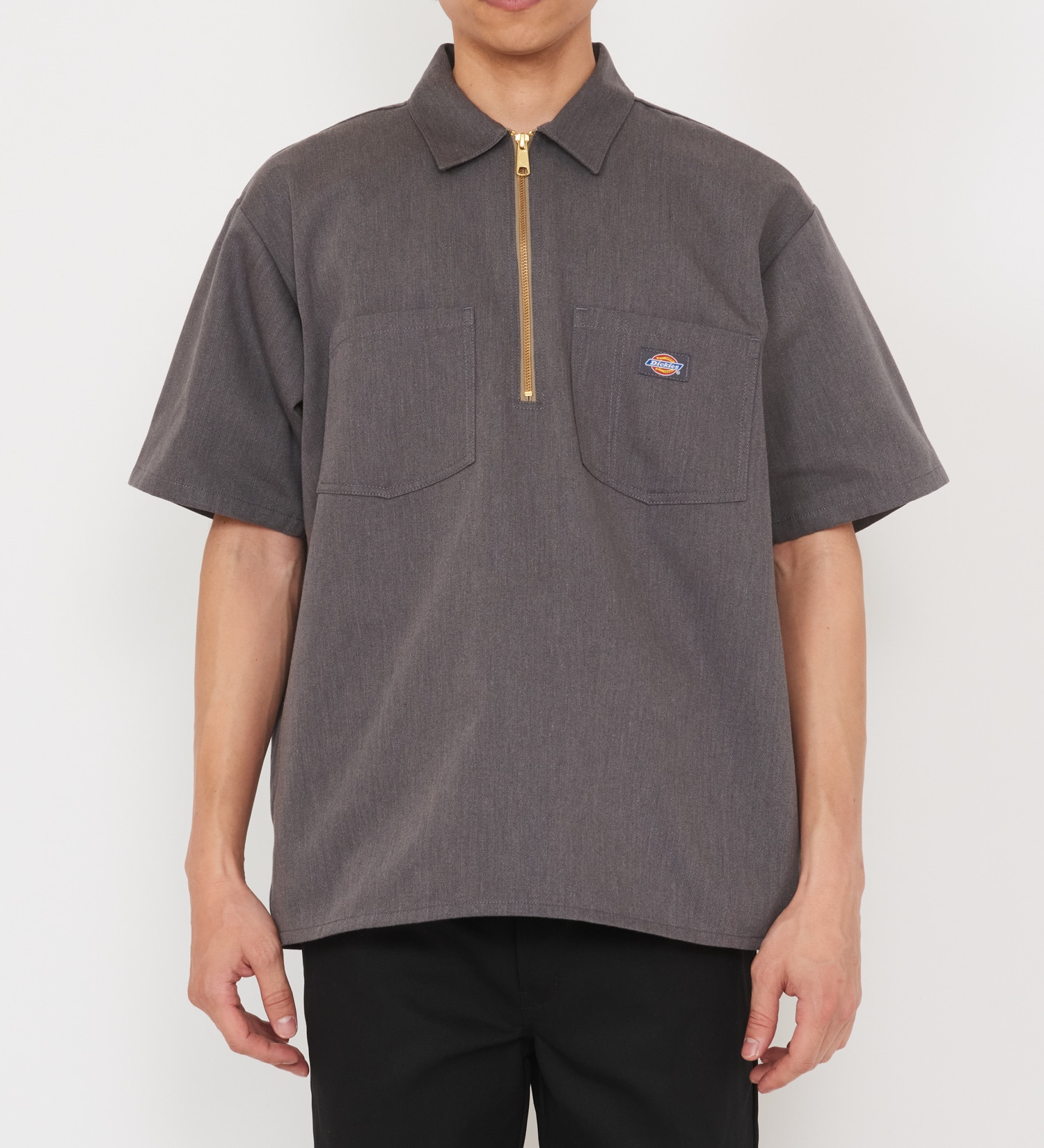 Dickies(ディッキーズ)の【ポイントアップ対象】【Dickies x GORO NAKATSUGAWA】ハーフジップシャツ 半袖|トップス/シャツ/ブラウス/メンズ|ヘザ－グレー