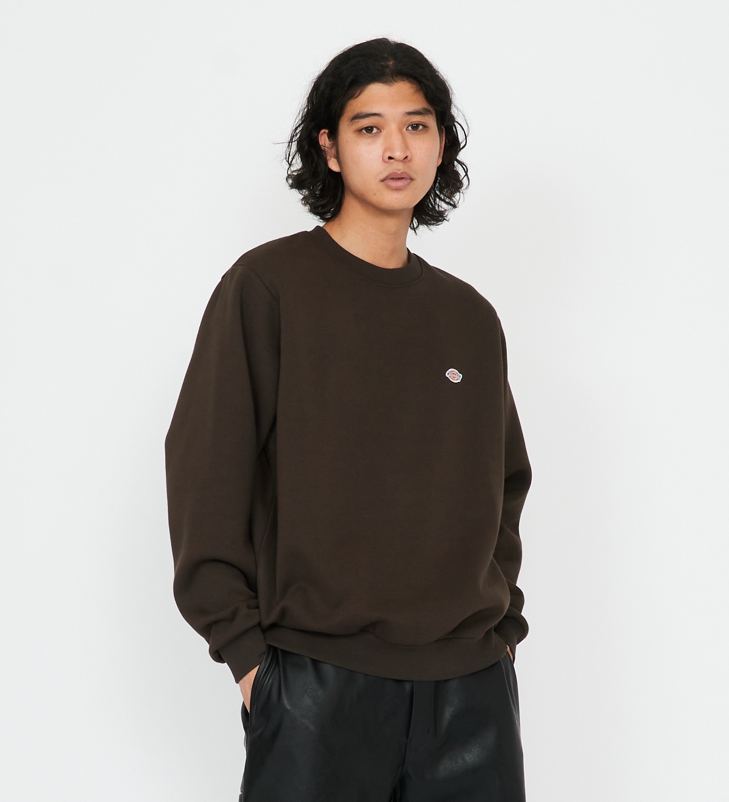 Dickies(ディッキーズ)の刺繍ロゴクルーネックスウェット|トップス/スウェット/メンズ|ダークブラウン