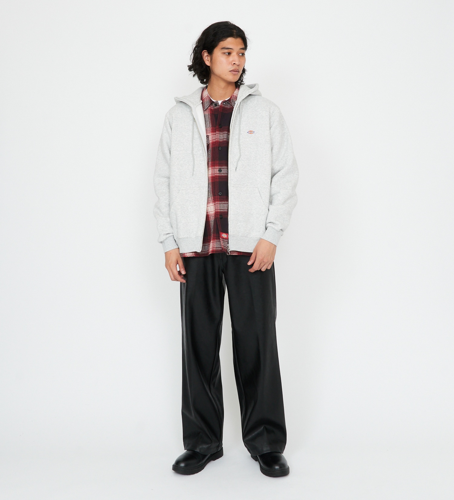 Dickies(ディッキーズ)の刺繍ロゴジップパーカー|トップス/パーカー/メンズ|ヘザ－グレー