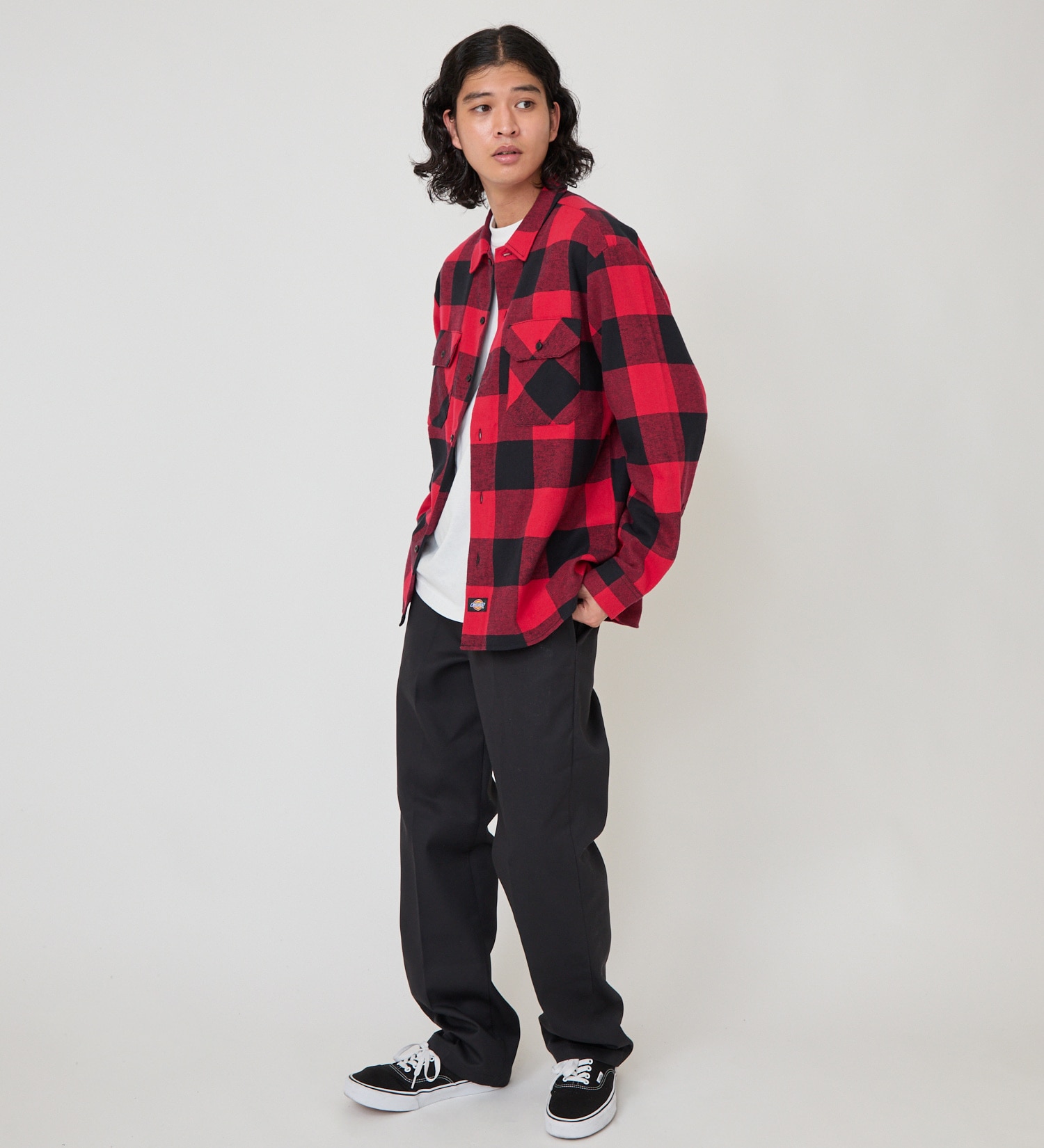 Dickies(ディッキーズ)のブロックチェックフランネルシャツ|トップス/シャツ/ブラウス/メンズ|レッド系その他