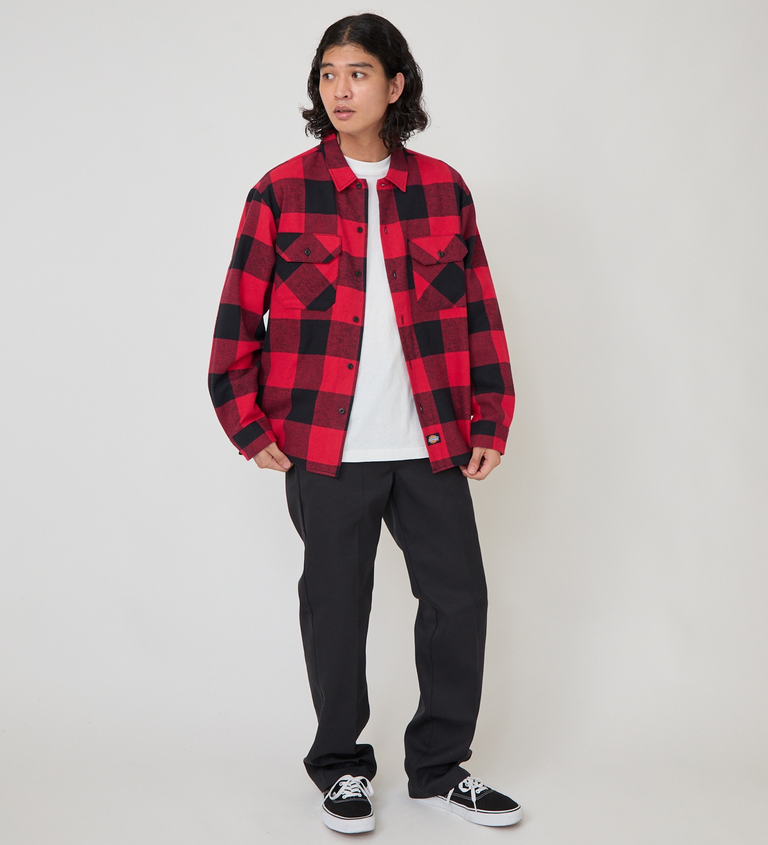 Dickies(ディッキーズ)のブロックチェックフランネルシャツ|トップス/シャツ/ブラウス/メンズ|レッド系その他