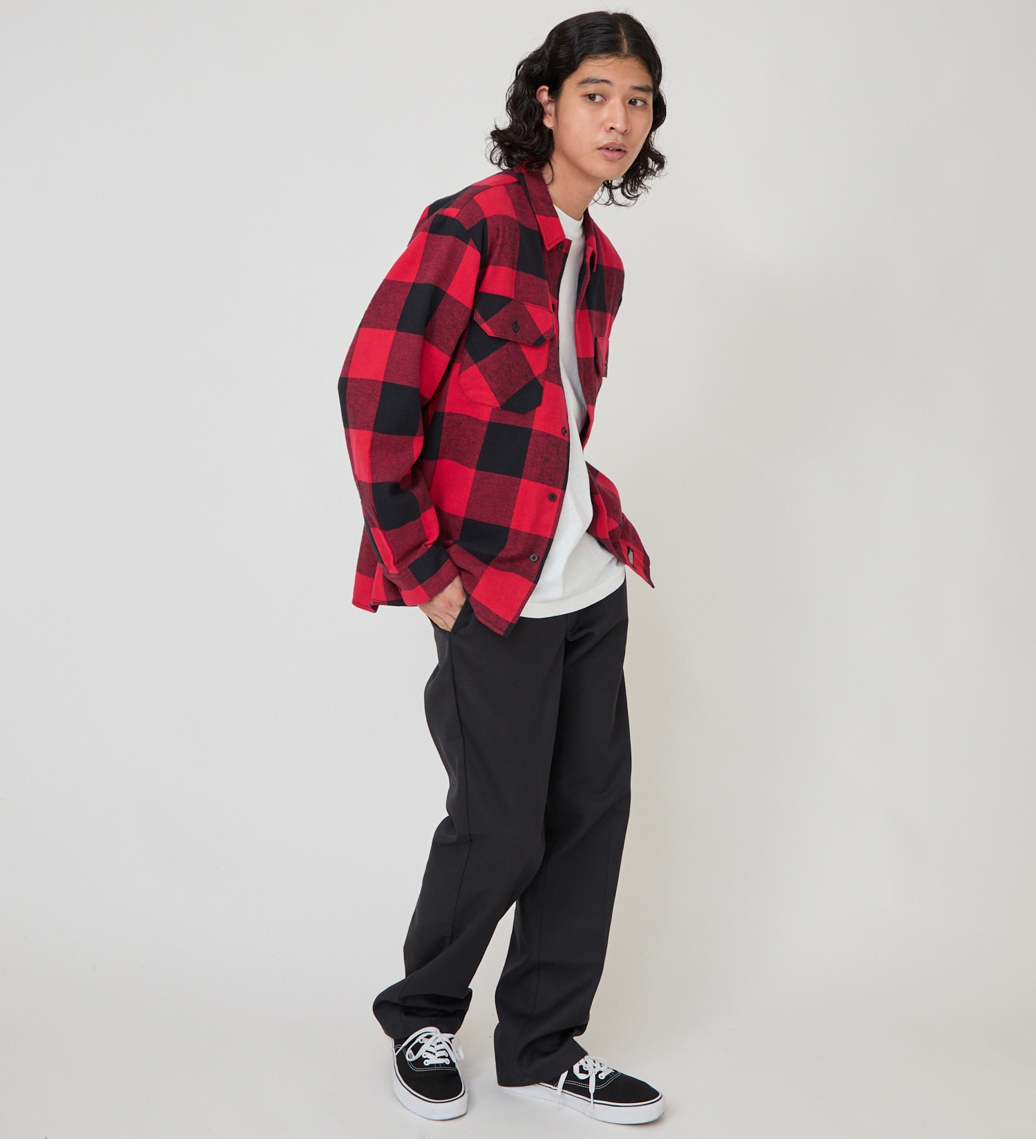 Dickies(ディッキーズ)のブロックチェックフランネルシャツ|トップス/シャツ/ブラウス/メンズ|レッド系その他