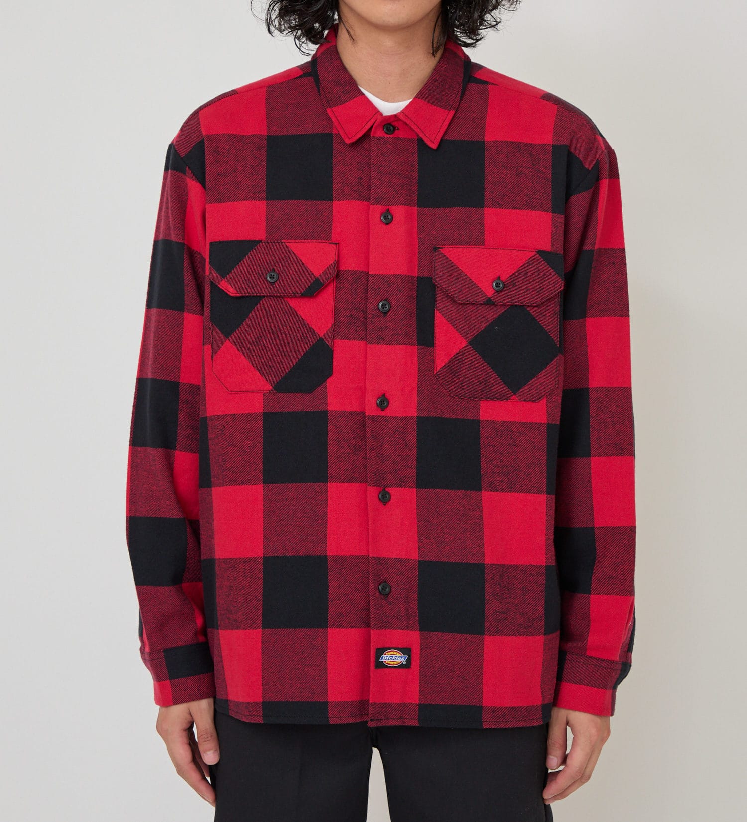 Dickies(ディッキーズ)のブロックチェックフランネルシャツ|トップス/シャツ/ブラウス/メンズ|レッド系その他