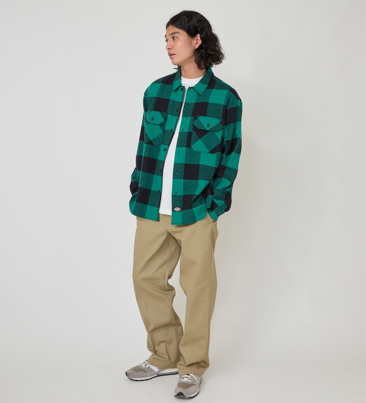 Dickies(ディッキーズ)のブロックチェックフランネルシャツ|トップス/シャツ/ブラウス/メンズ|グリーン系その他