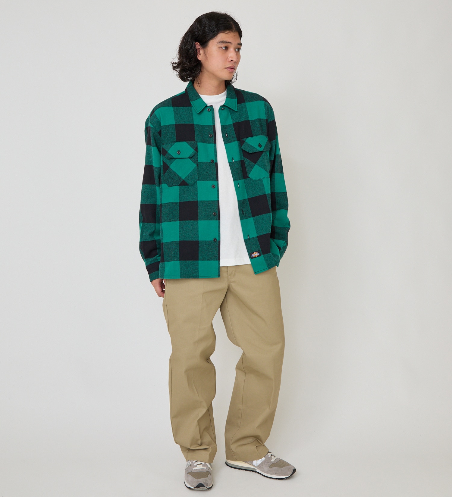 Dickies(ディッキーズ)のブロックチェックフランネルシャツ|トップス/シャツ/ブラウス/メンズ|グリーン系その他