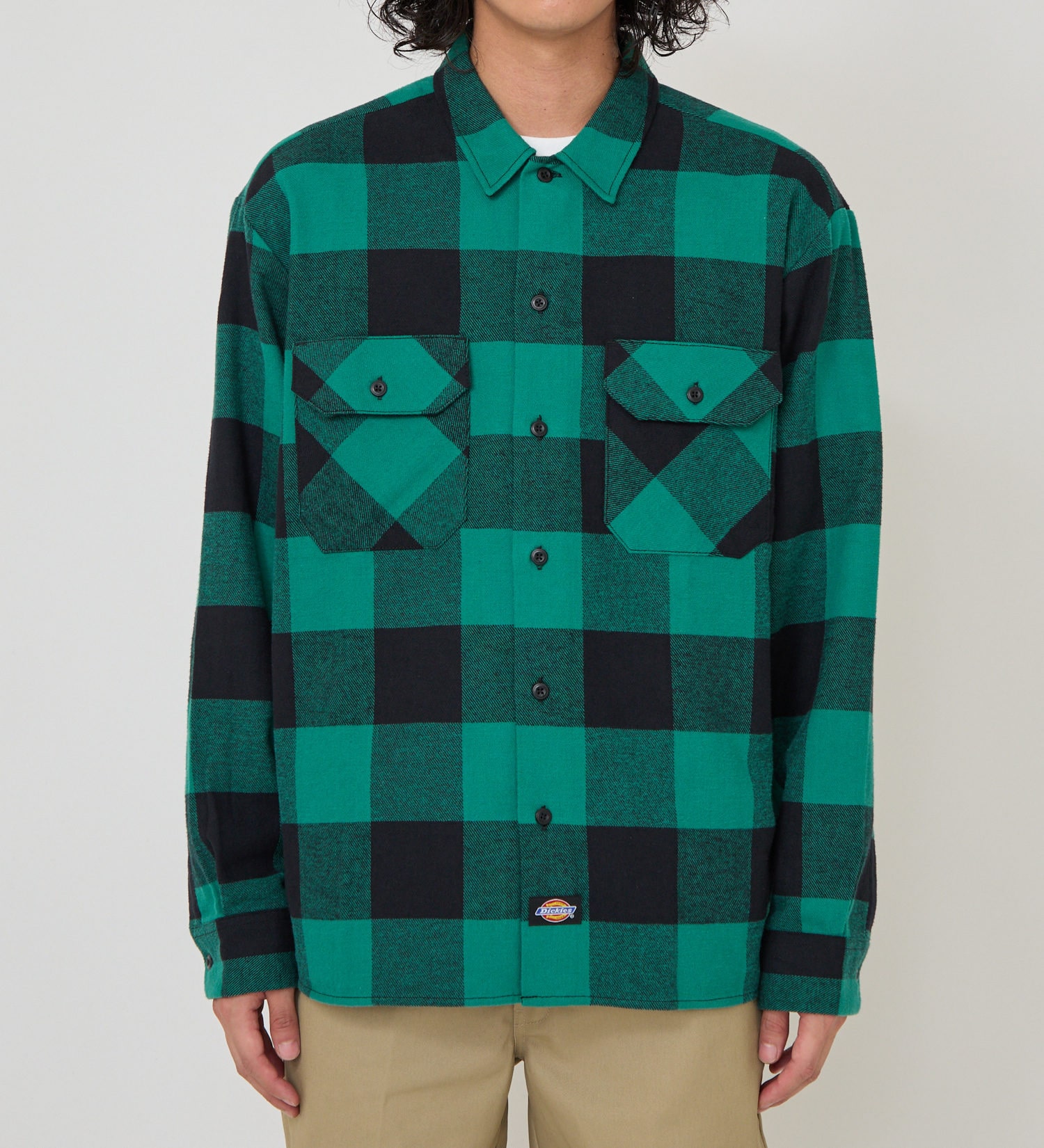 Dickies(ディッキーズ)のブロックチェックフランネルシャツ|トップス/シャツ/ブラウス/メンズ|グリーン系その他