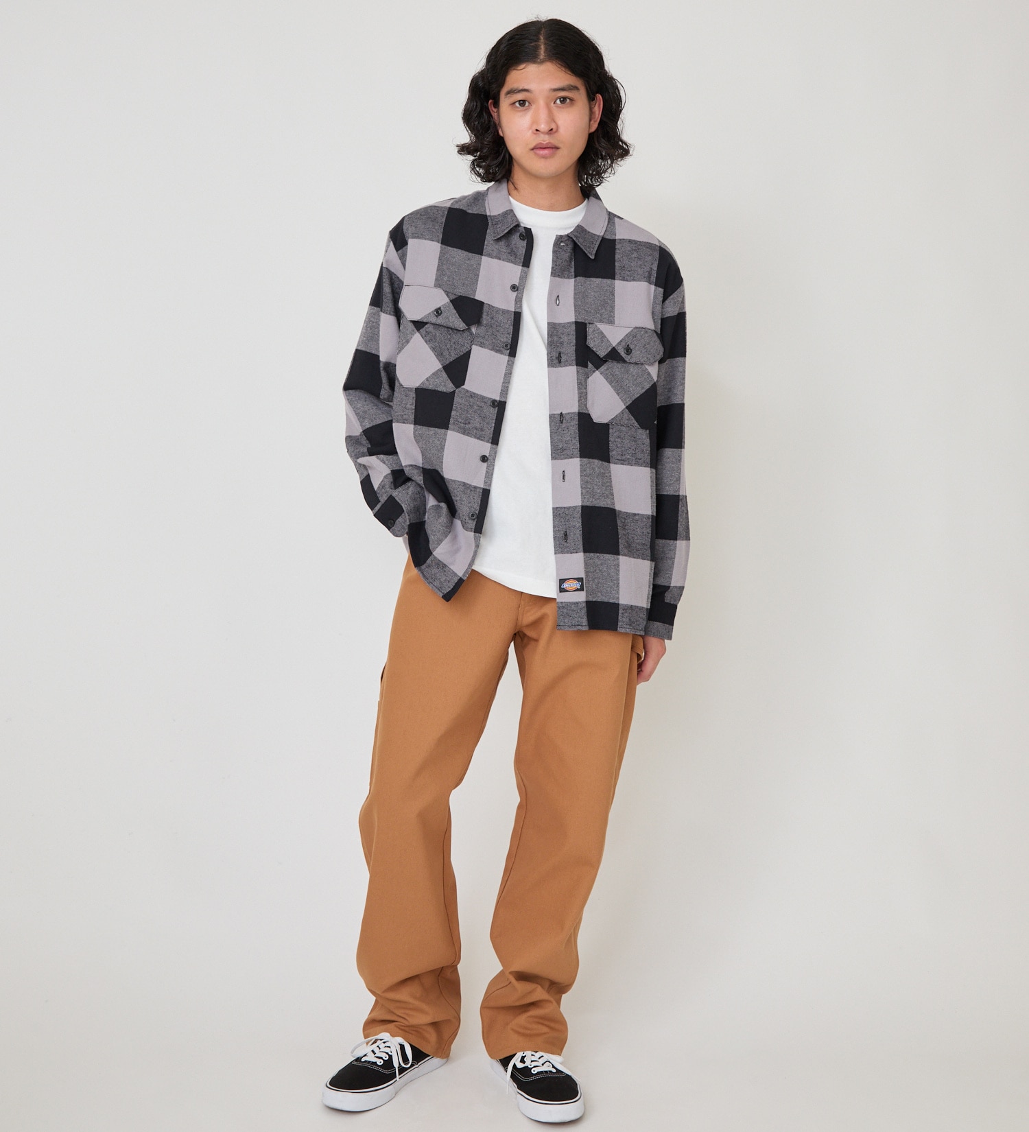 Dickies(ディッキーズ)のブロックチェックフランネルシャツ|トップス/シャツ/ブラウス/メンズ|グレー系その他
