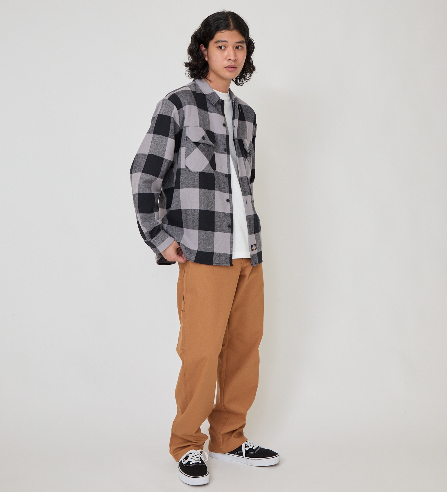 Dickies(ディッキーズ)のブロックチェックフランネルシャツ|トップス/シャツ/ブラウス/メンズ|グレー系その他