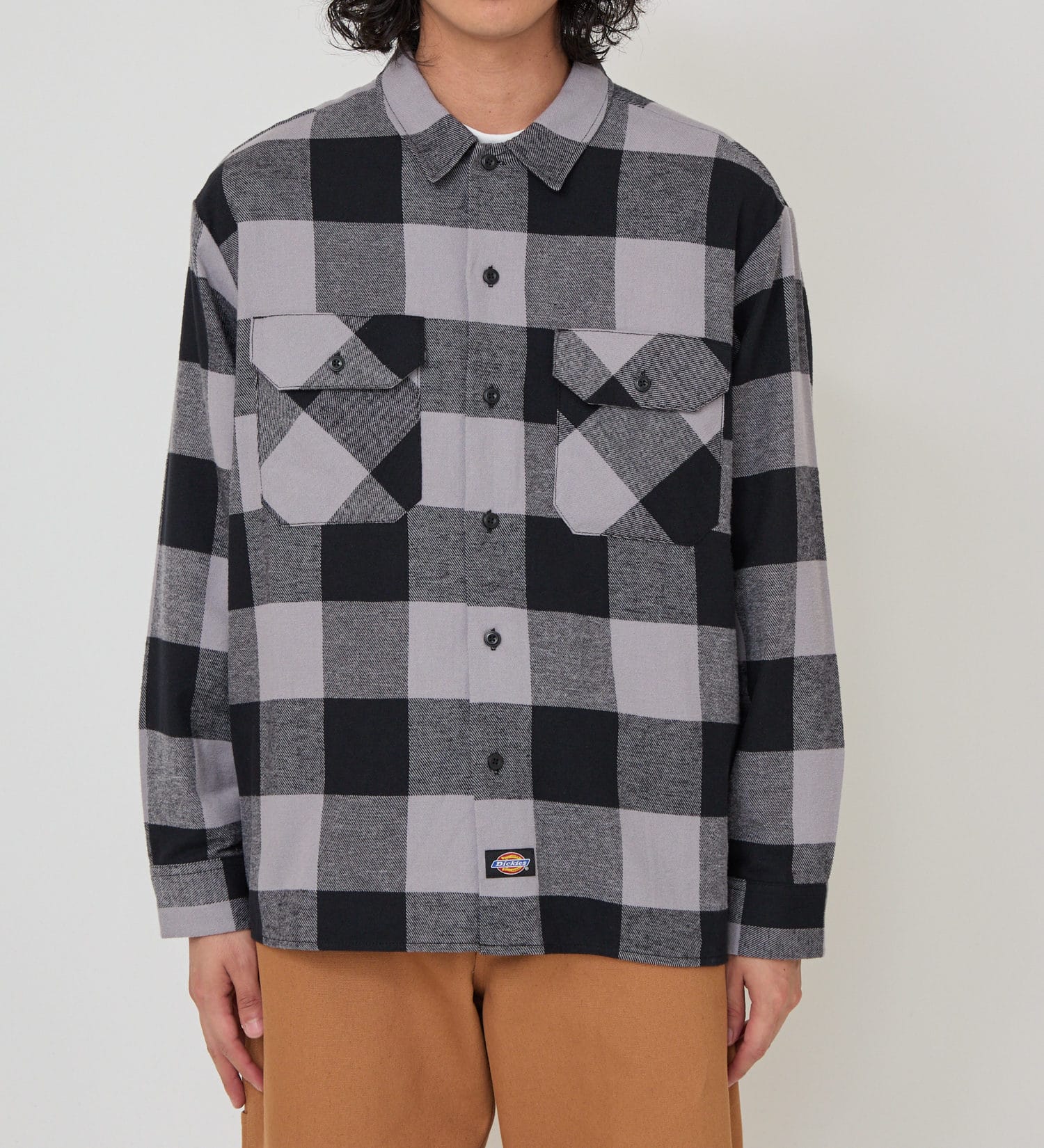Dickies(ディッキーズ)のブロックチェックフランネルシャツ|トップス/シャツ/ブラウス/メンズ|グレー系その他