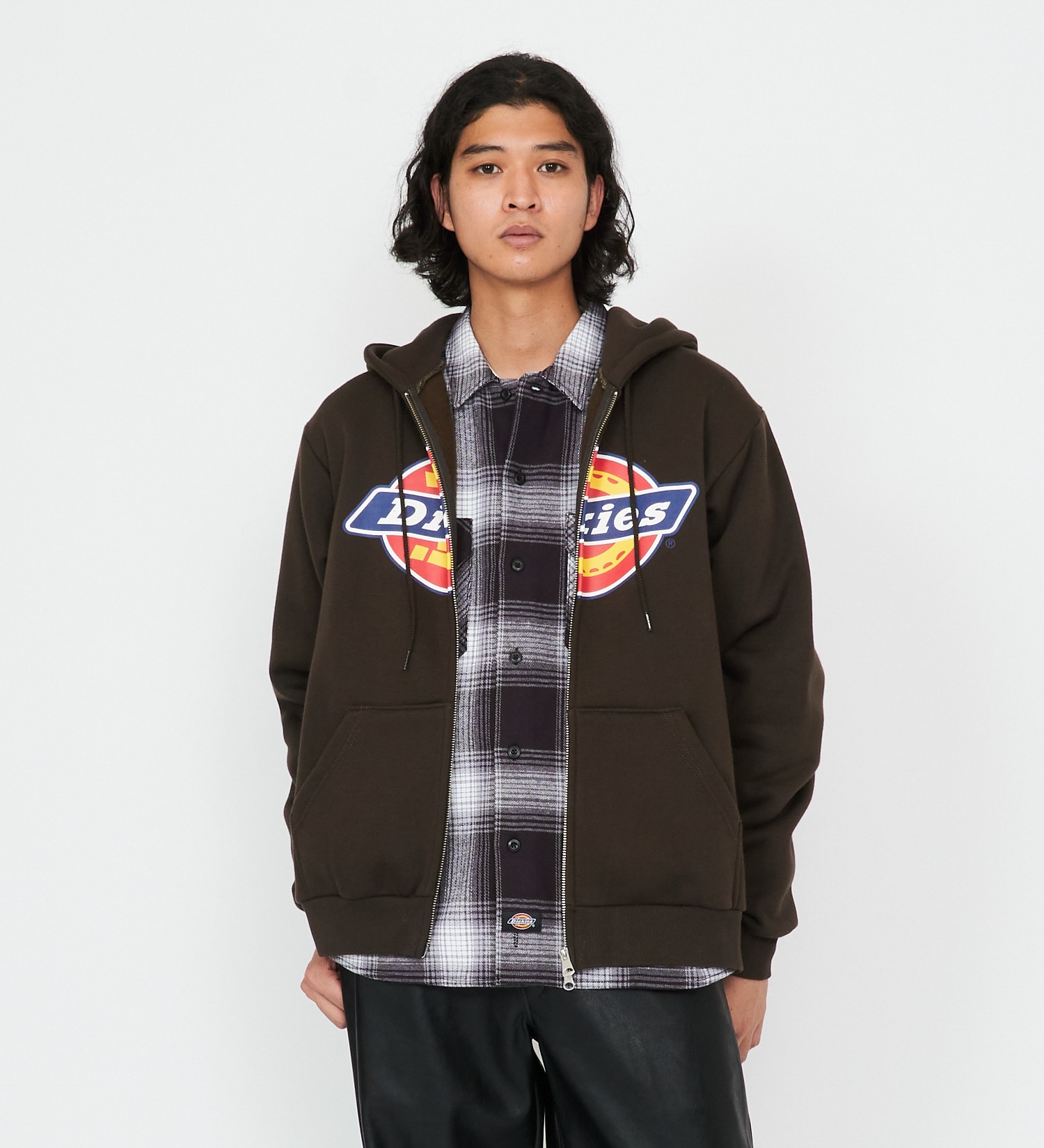 Dickies(ディッキーズ)のロゴジップアップフーディ|トップス/パーカー/メンズ|ダークブラウン