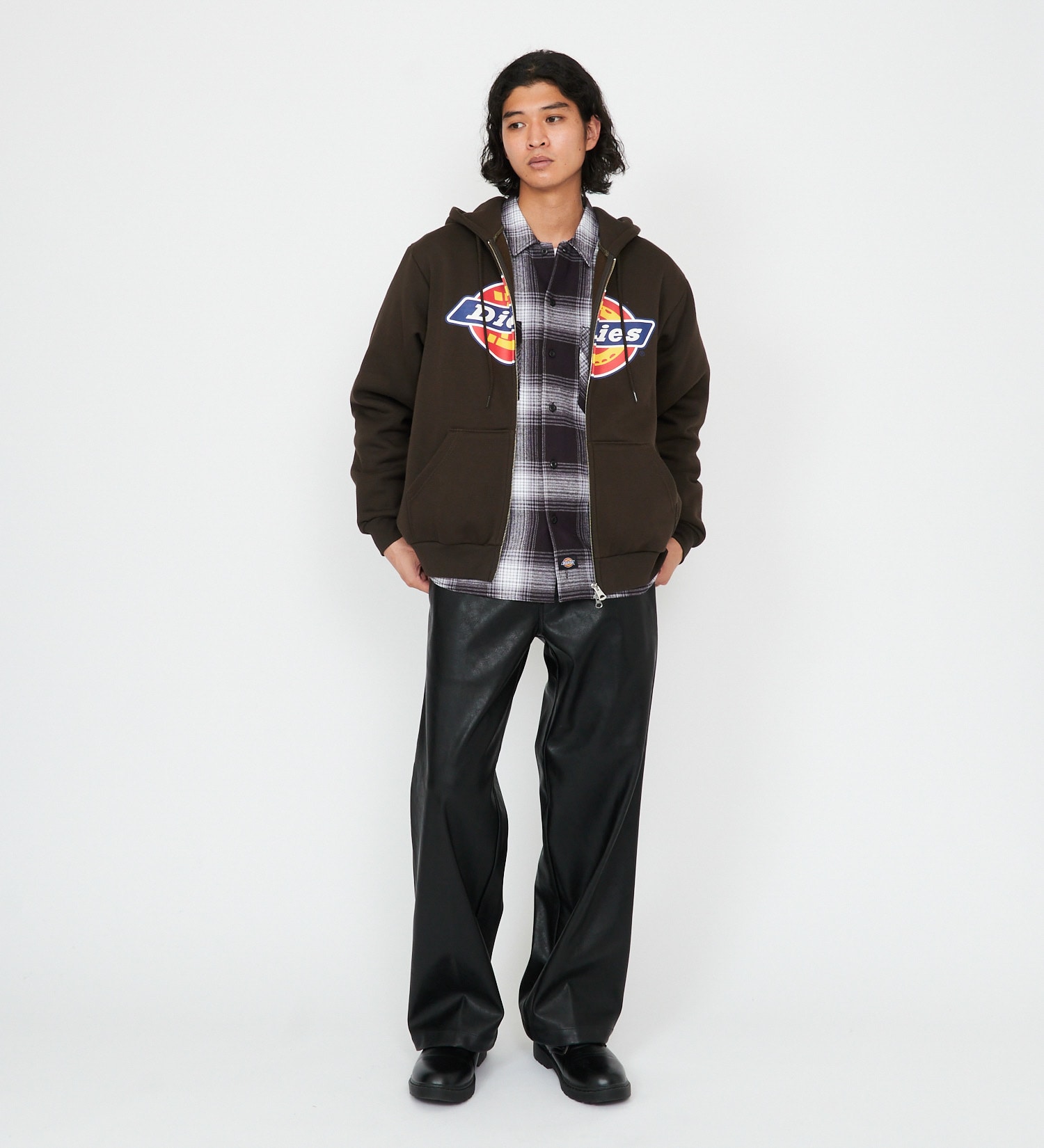 Dickies(ディッキーズ)のロゴジップアップフーディ|トップス/パーカー/メンズ|ダークブラウン