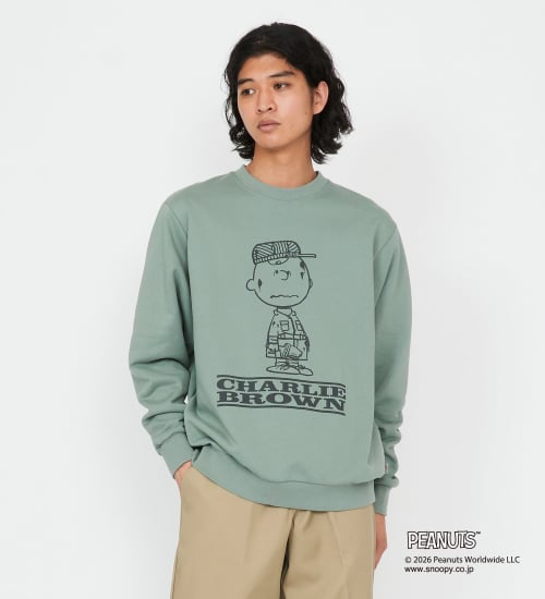 Dickies(ディッキーズ)のピーナッツ クルーネックスウェット チャーリーブラウン|トップス/スウェット/メンズ|グリーン
