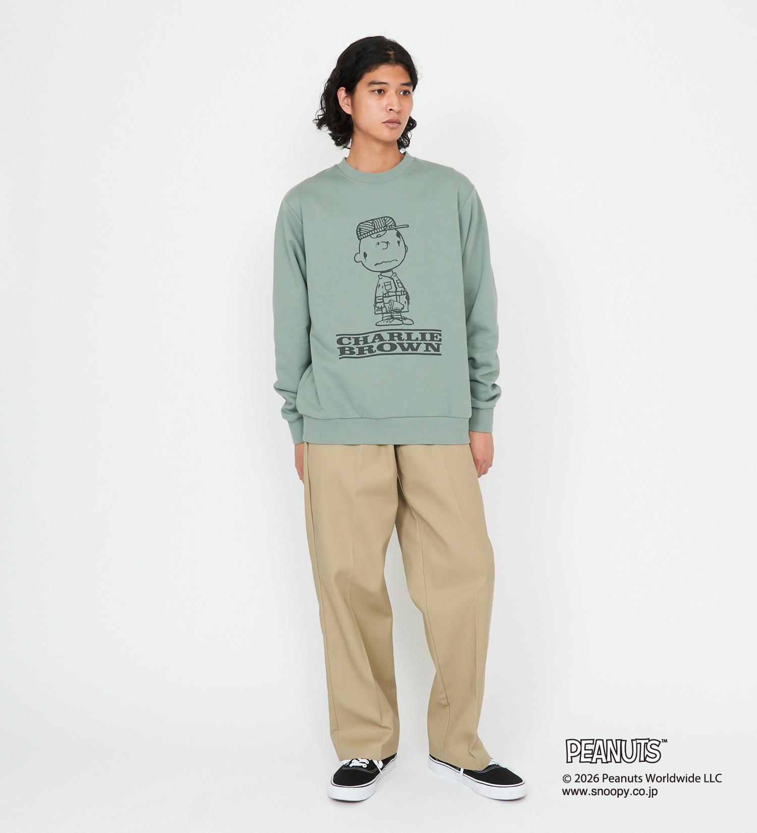 Dickies(ディッキーズ)のピーナッツ クルーネックスウェット チャーリーブラウン|トップス/スウェット/メンズ|グリーン