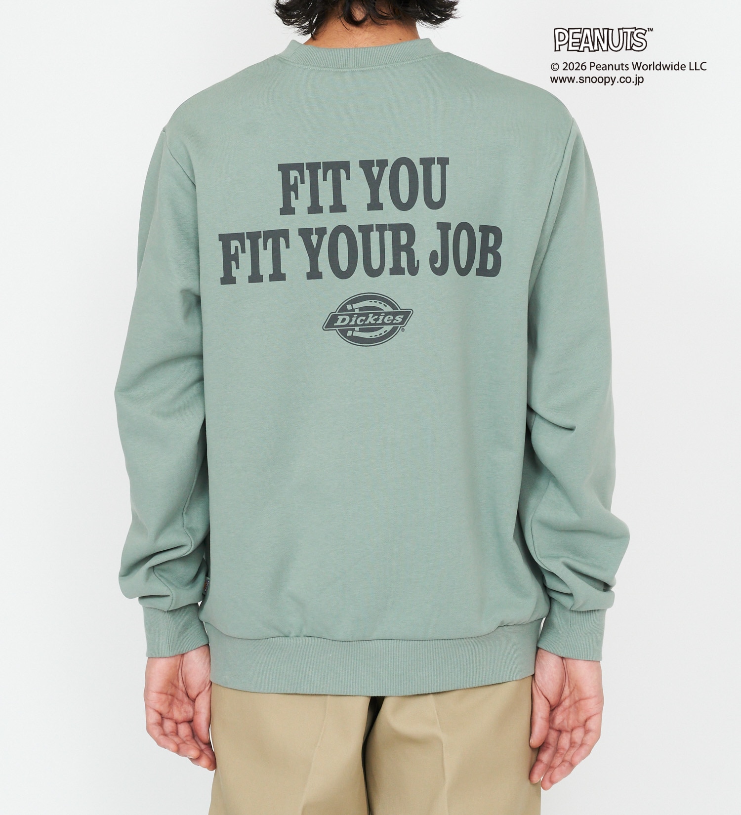 Dickies(ディッキーズ)のピーナッツ クルーネックスウェット チャーリーブラウン|トップス/スウェット/メンズ|グリーン