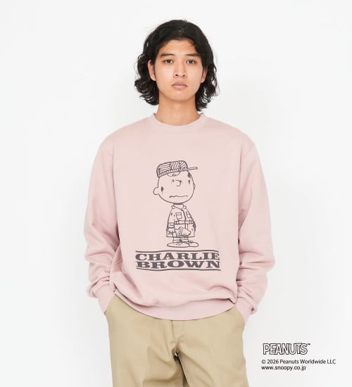 Dickies(ディッキーズ)のピーナッツ クルーネックスウェット チャーリーブラウン|トップス/スウェット/メンズ|ピンク