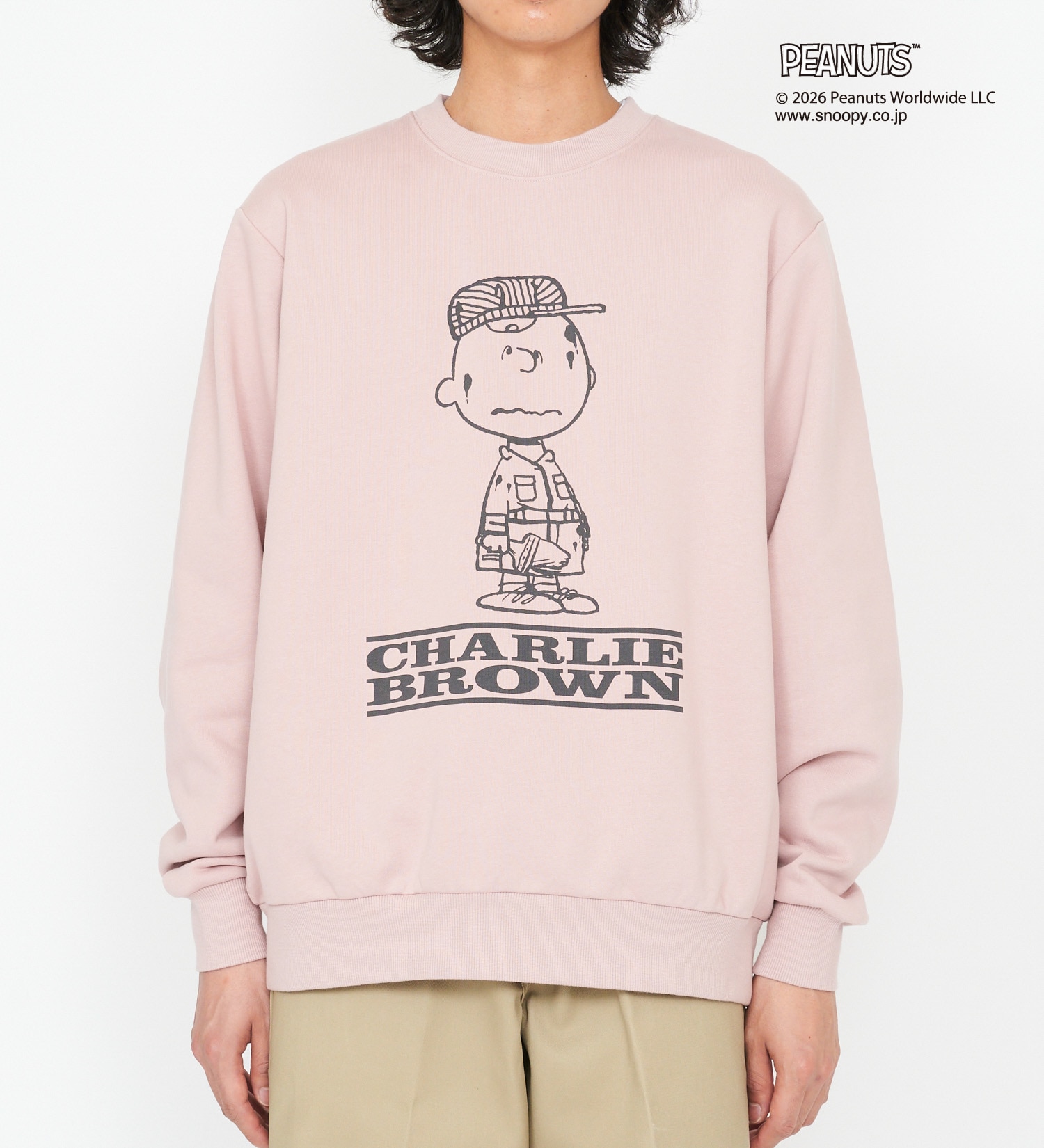 Dickies(ディッキーズ)のピーナッツ クルーネックスウェット チャーリーブラウン|トップス/スウェット/メンズ|ピンク