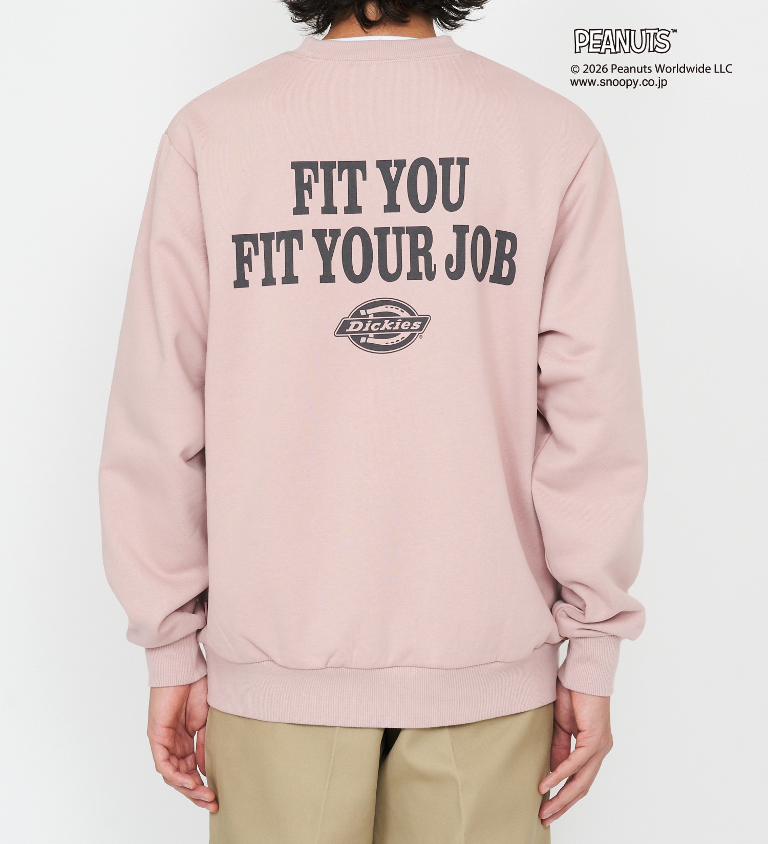 Dickies(ディッキーズ)のピーナッツ クルーネックスウェット チャーリーブラウン|トップス/スウェット/メンズ|ピンク