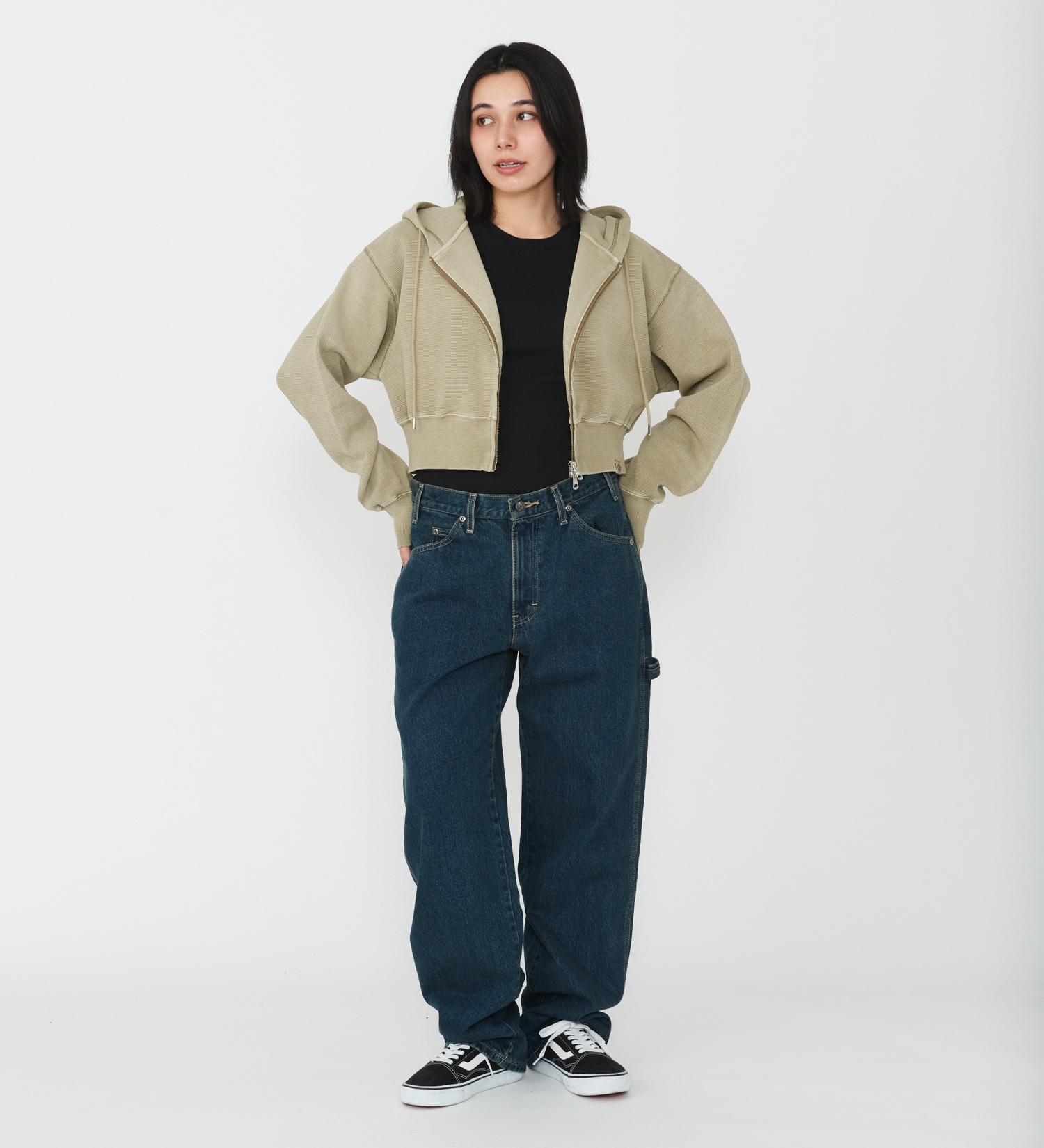 Dickies(ディッキーズ)のレディース サーマルショートフーディー|トップス/パーカー/レディース|ベージュ