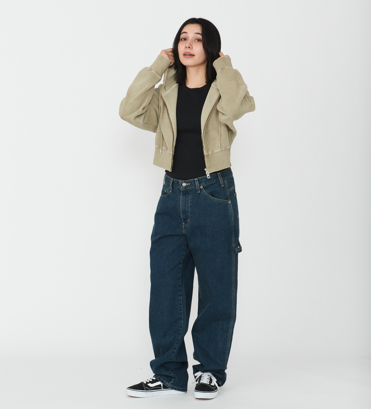 Dickies(ディッキーズ)のレディース サーマルショートフーディー|トップス/パーカー/レディース|ベージュ