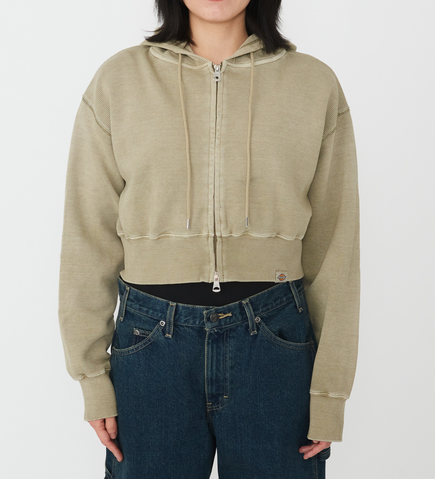 Dickies(ディッキーズ)のレディース サーマルショートフーディー|トップス/パーカー/レディース|ベージュ