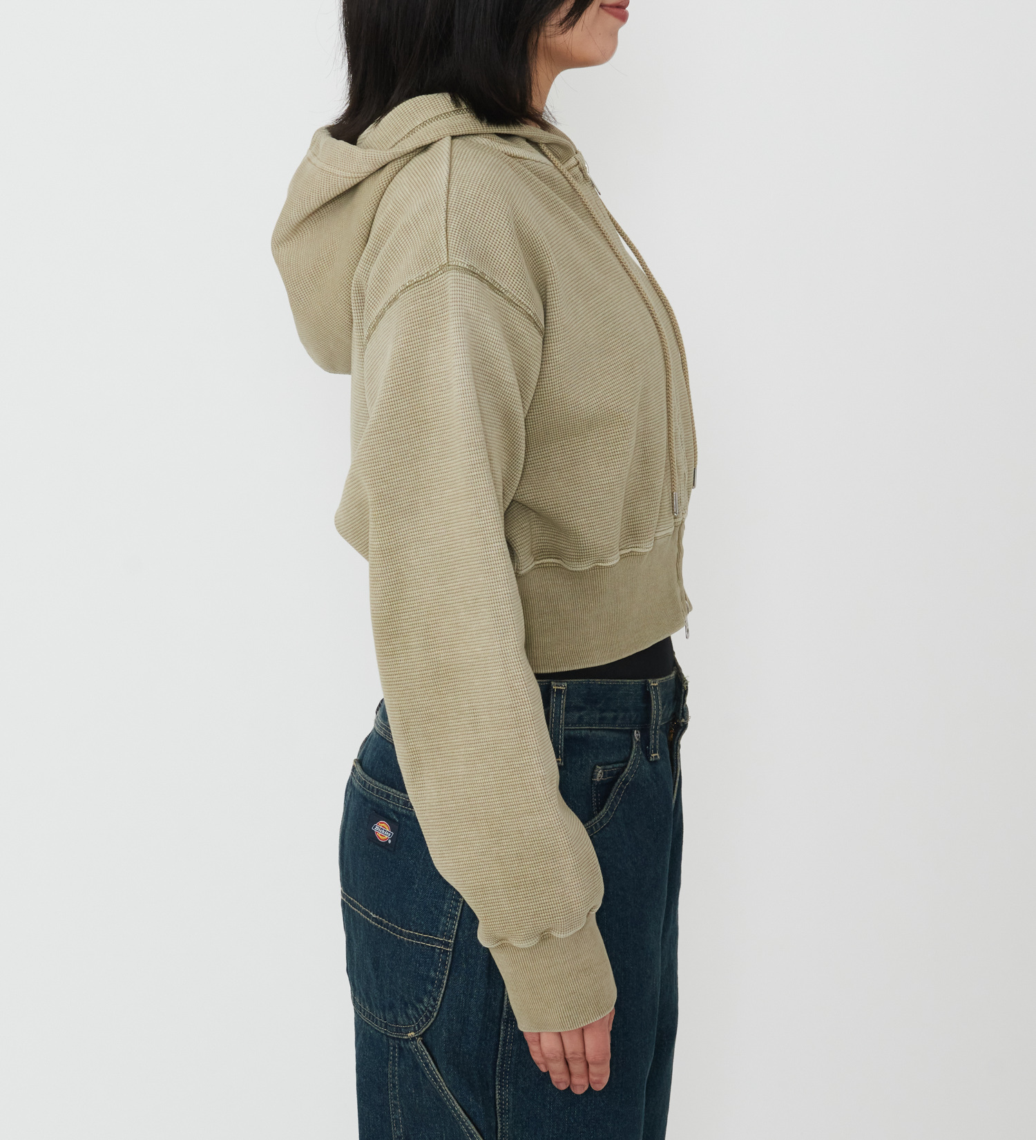 Dickies(ディッキーズ)のレディース サーマルショートフーディー|トップス/パーカー/レディース|ベージュ