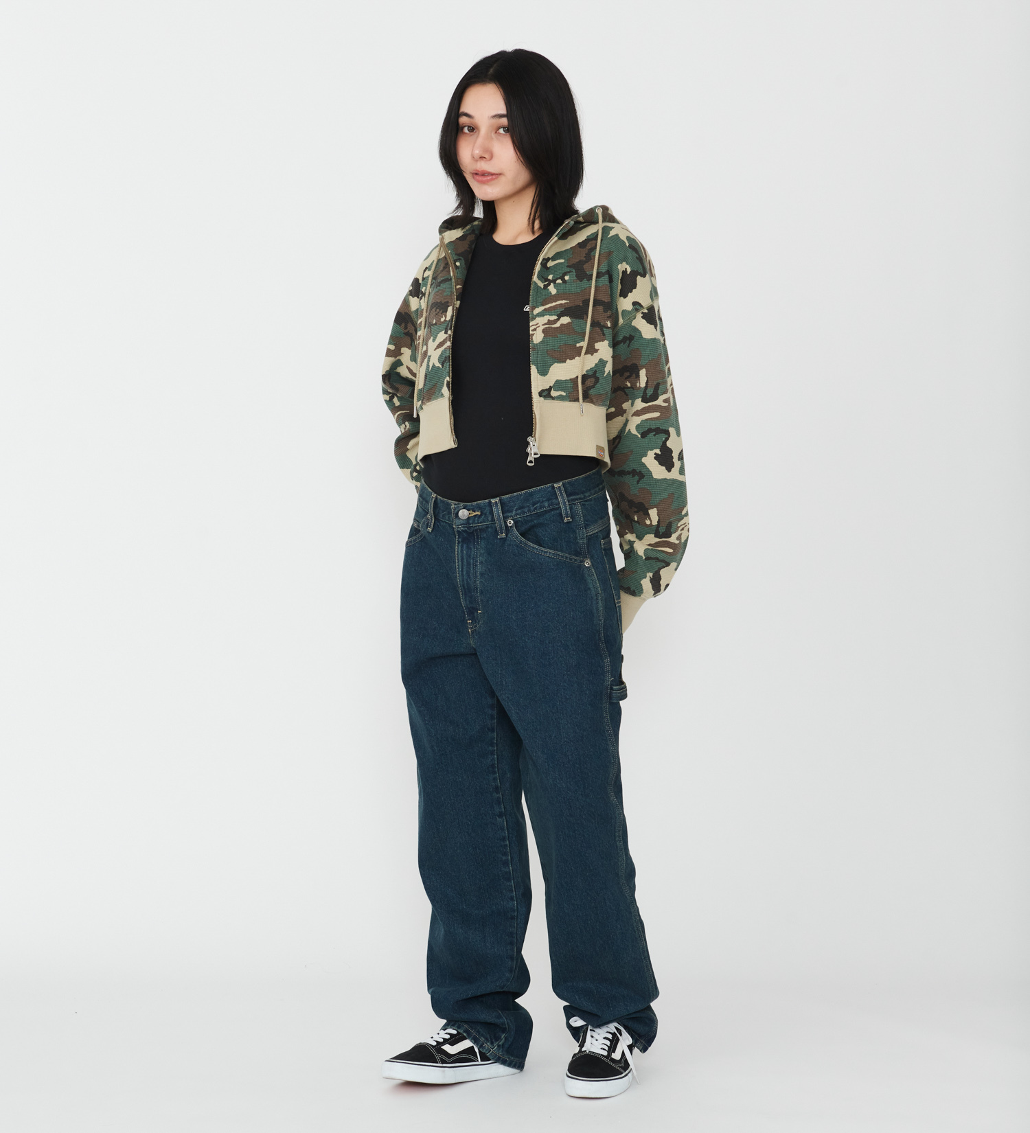 Dickies(ディッキーズ)のレディース サーマルショートフーディー|トップス/パーカー/レディース|カモフラージュ