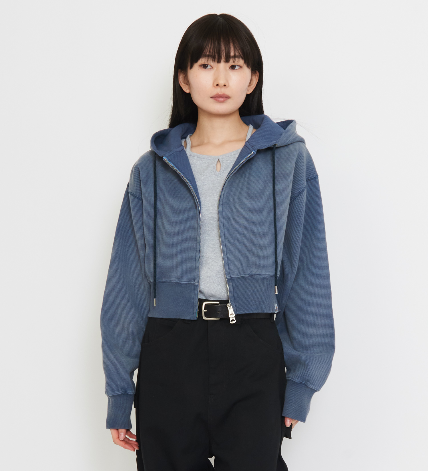 Dickies(ディッキーズ)のレディース サーマルショートフーディー|トップス/パーカー/レディース|ライトブルー