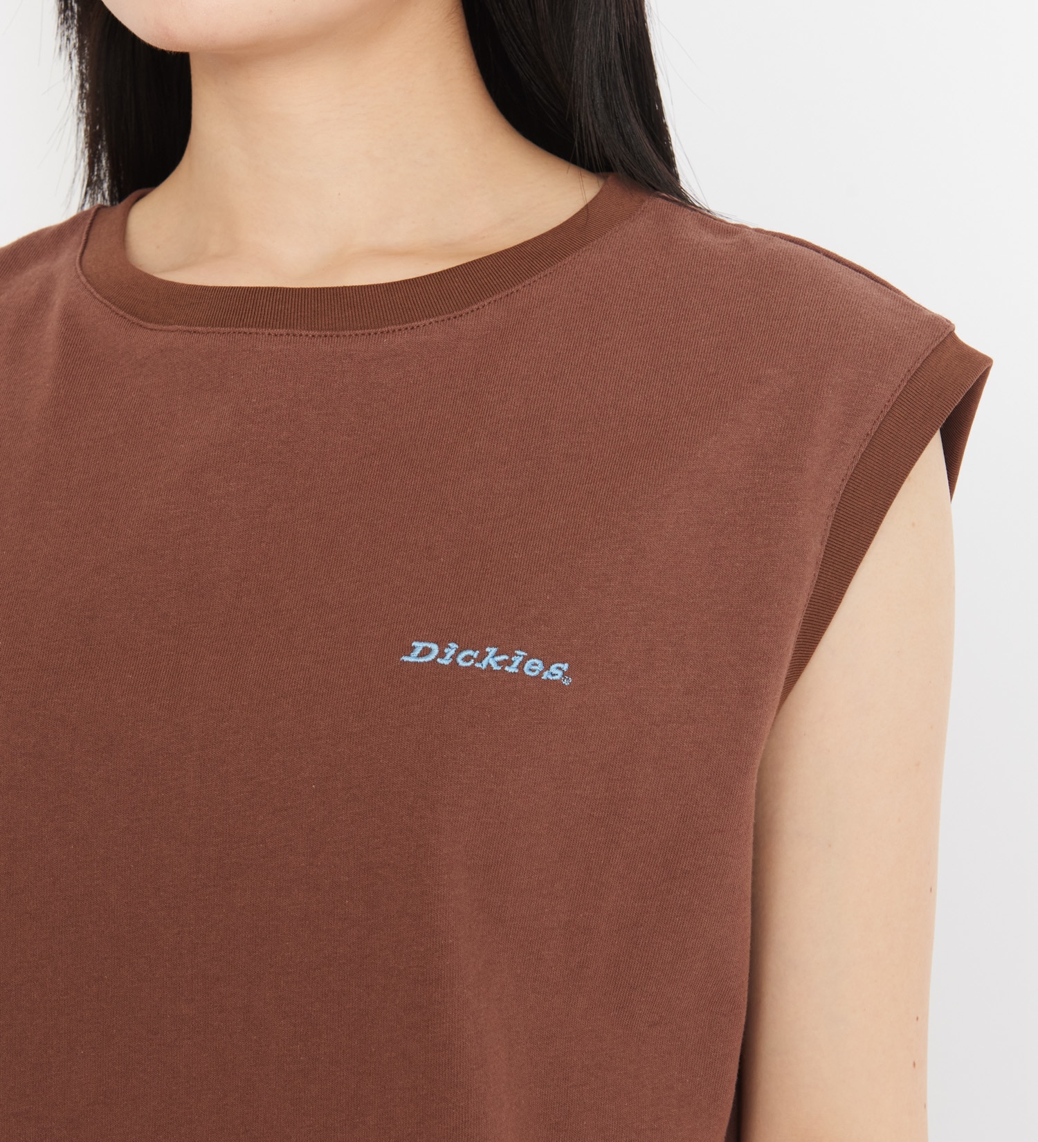 Dickies(ディッキーズ)のエンブロイダリー フレンチスリーブTシャツ|トップス/Tシャツ/カットソー/レディース|ライトブラウン