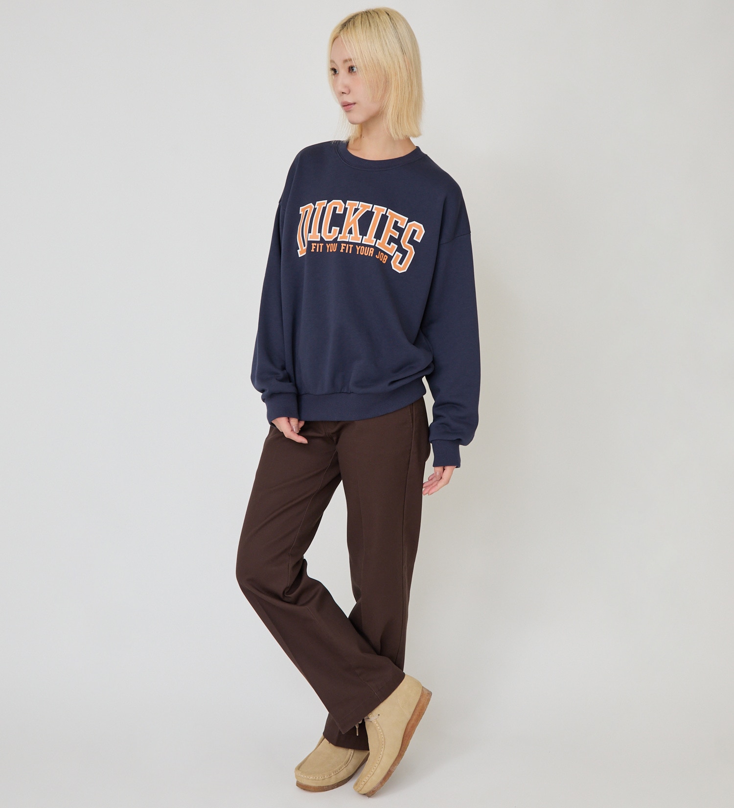 Dickies(ディッキーズ)のカレッジロゴスウェット|トップス/スウェット/レディース|ネイビー