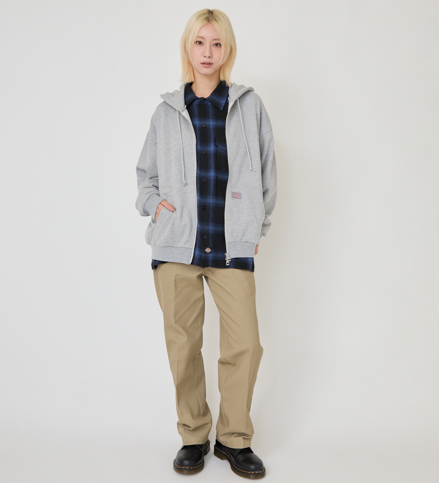 Dickies(ディッキーズ)のプレーンジップフーディー|トップス/パーカー/レディース|ヘザ－グレー