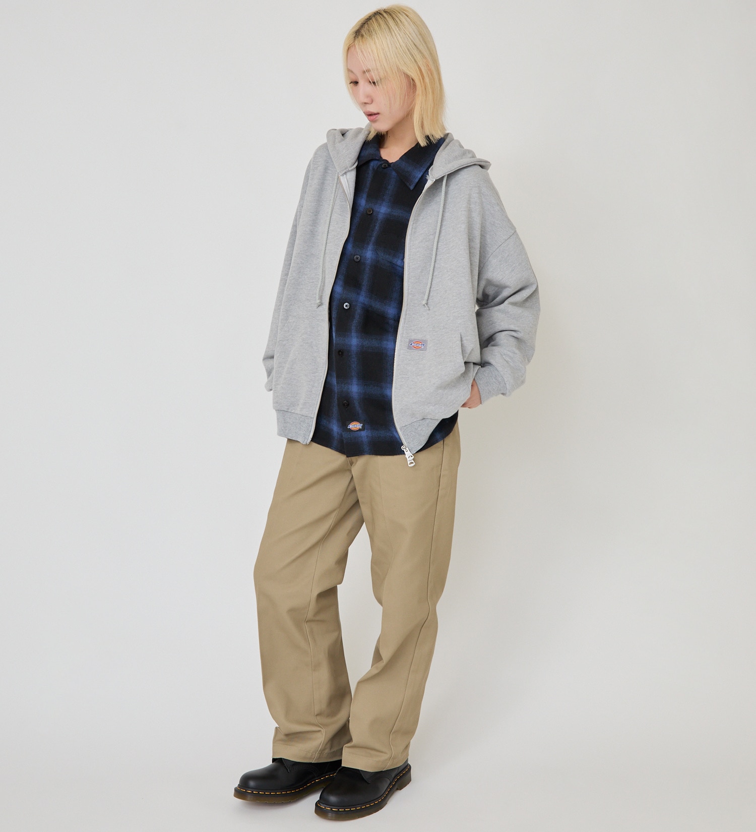 Dickies(ディッキーズ)のプレーンジップフーディー|トップス/パーカー/レディース|ヘザ－グレー
