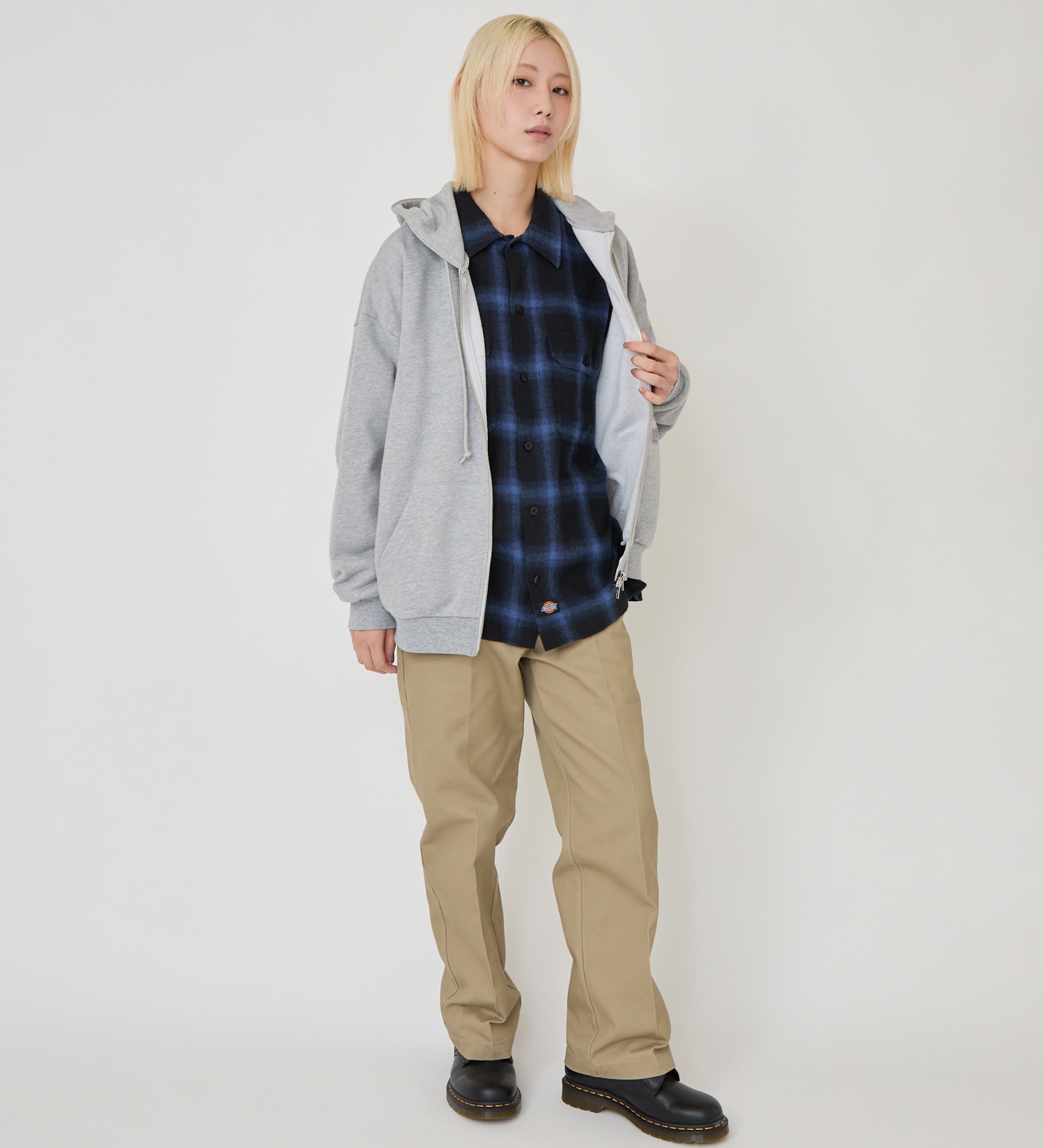 Dickies(ディッキーズ)のプレーンジップフーディー|トップス/パーカー/レディース|ヘザ－グレー