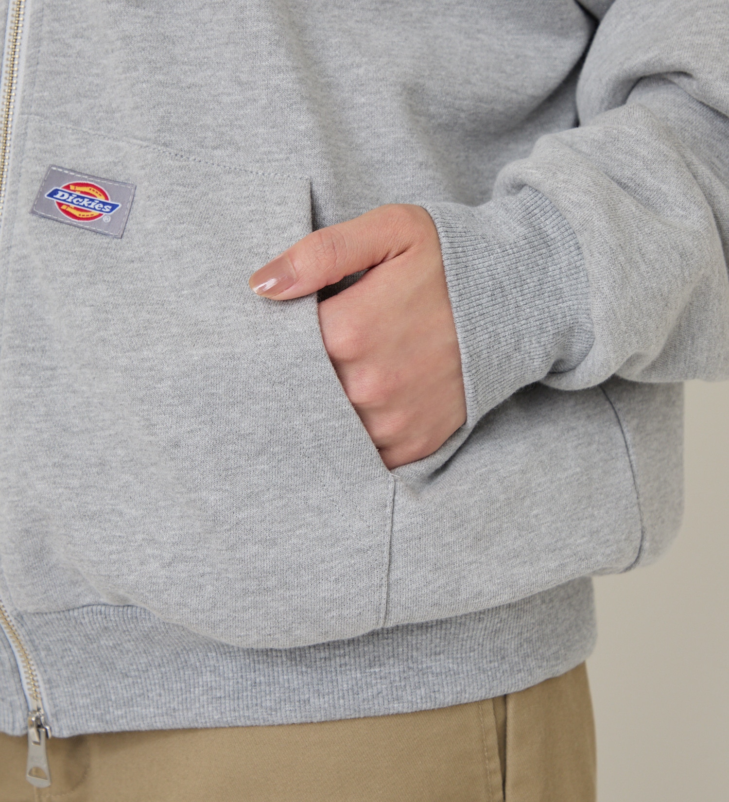 Dickies(ディッキーズ)のプレーンジップフーディー|トップス/パーカー/レディース|ヘザ－グレー