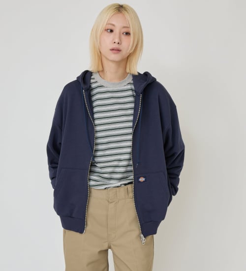 Dickies(ディッキーズ)のプレーンジップフーディー|トップス/パーカー/レディース|ネイビー