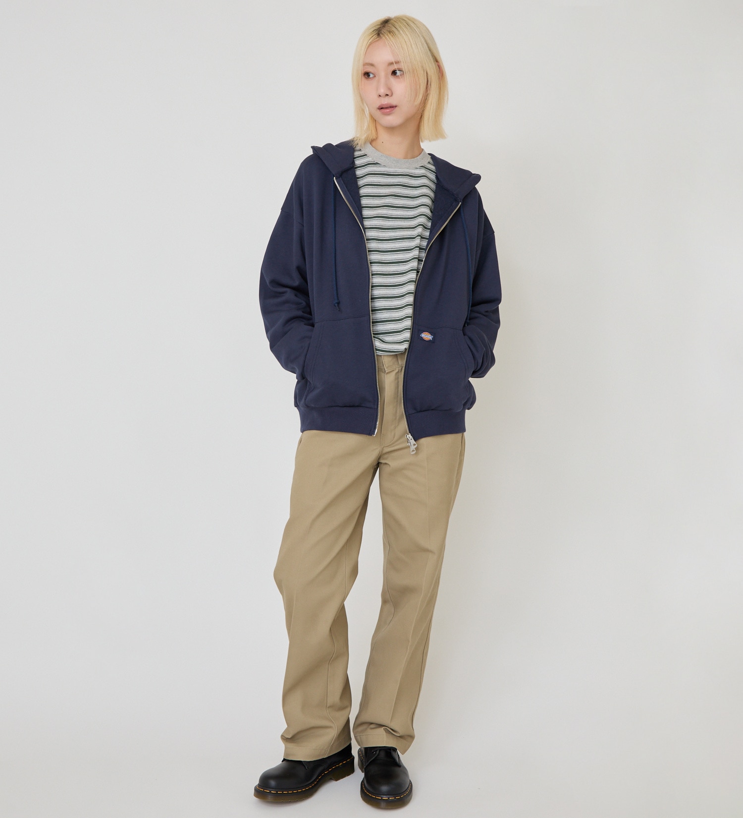 Dickies(ディッキーズ)のプレーンジップフーディー|トップス/パーカー/レディース|ネイビー