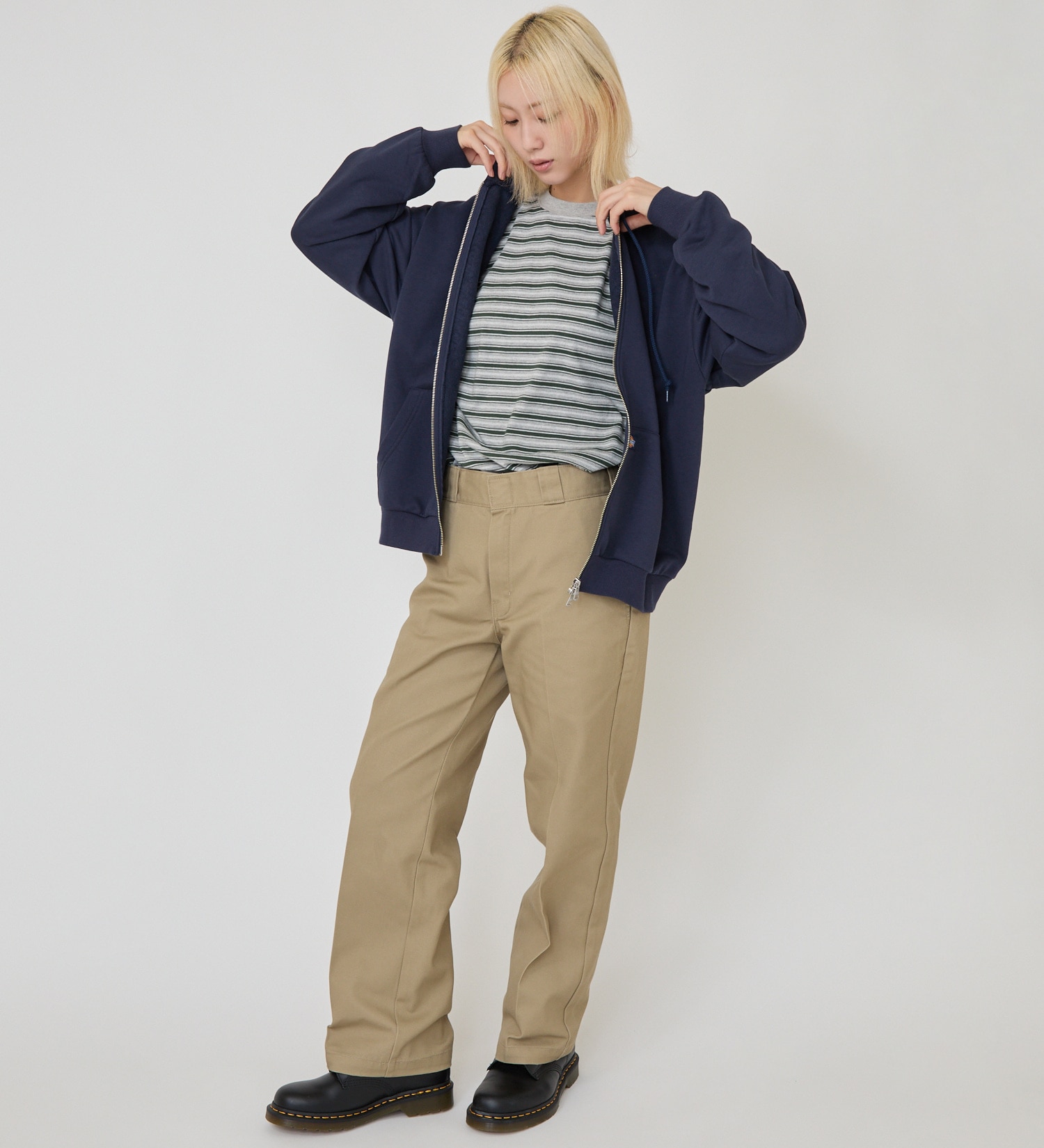 Dickies(ディッキーズ)のプレーンジップフーディー|トップス/パーカー/レディース|ネイビー