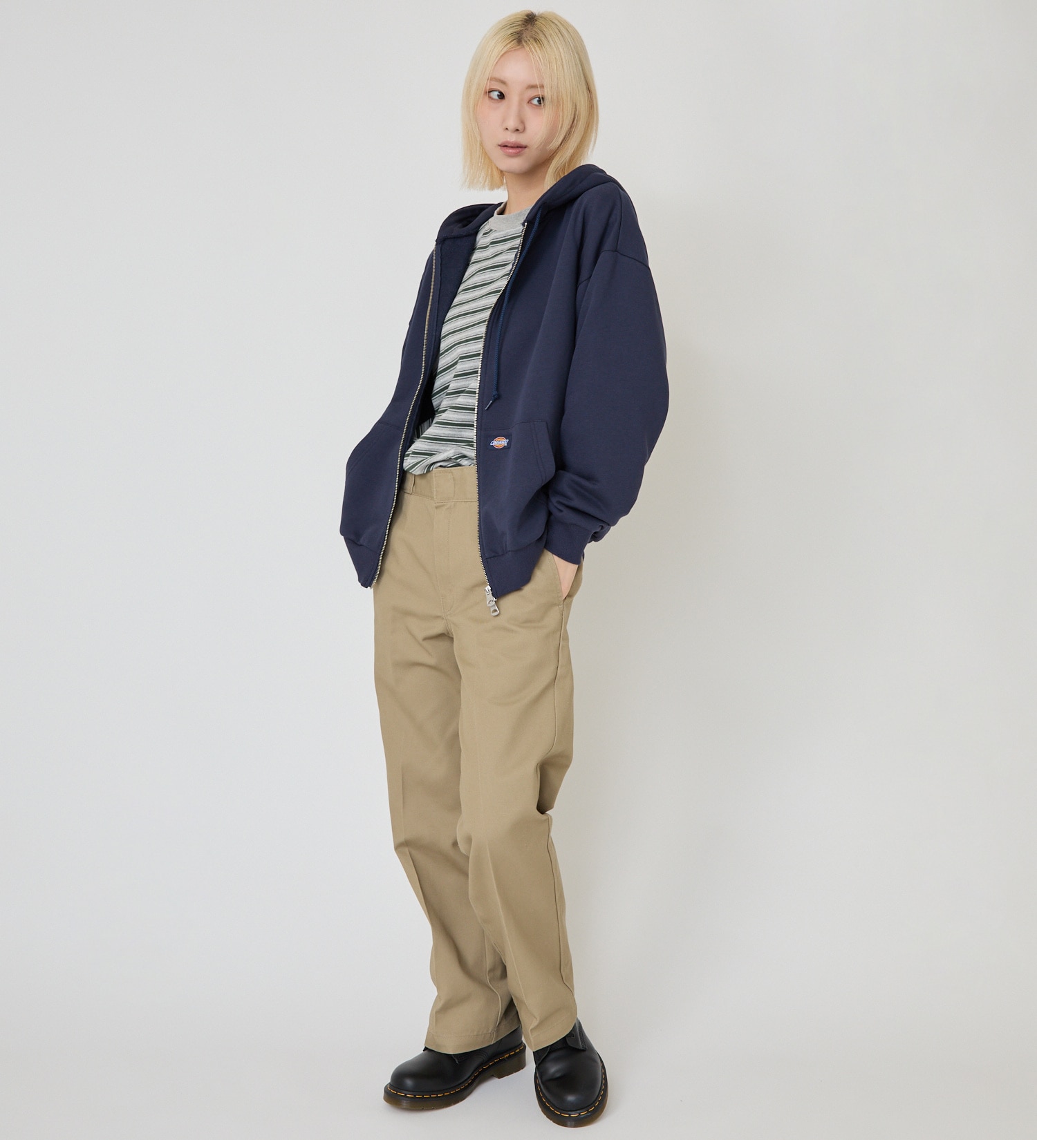 Dickies(ディッキーズ)のプレーンジップフーディー|トップス/パーカー/レディース|ネイビー