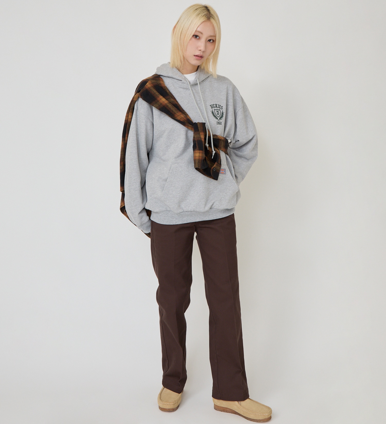 Dickies(ディッキーズ)のカレッジロゴフーディー|トップス/パーカー/レディース|ヘザ－グレー