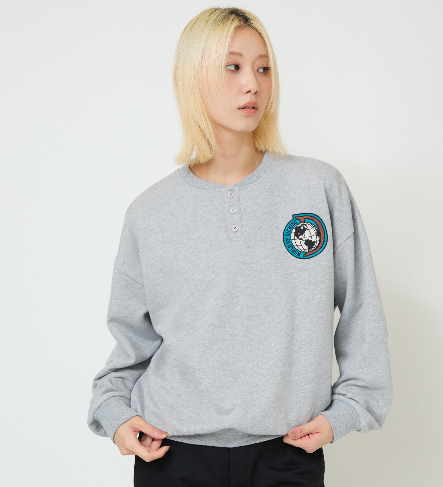 Dickies(ディッキーズ)のヘンリーネックスウェット|トップス/スウェット/レディース|ヘザ-グレー
